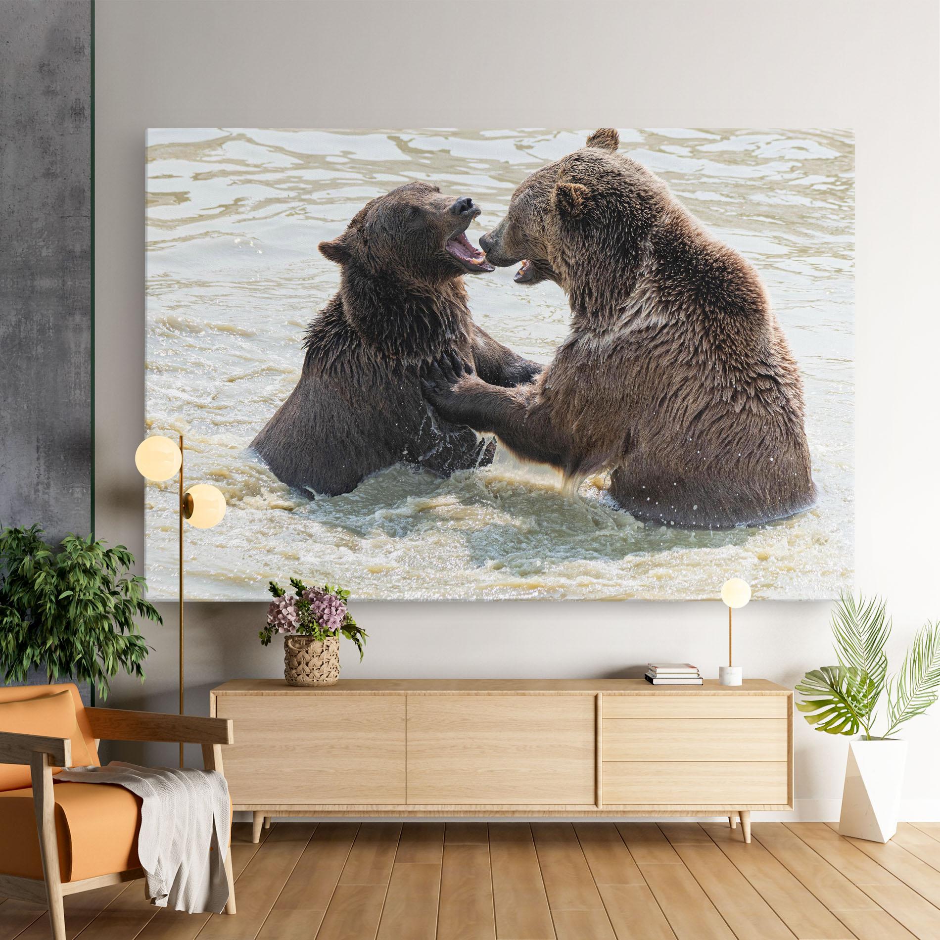 Leinwandbild Bears Fighting mockup 9
