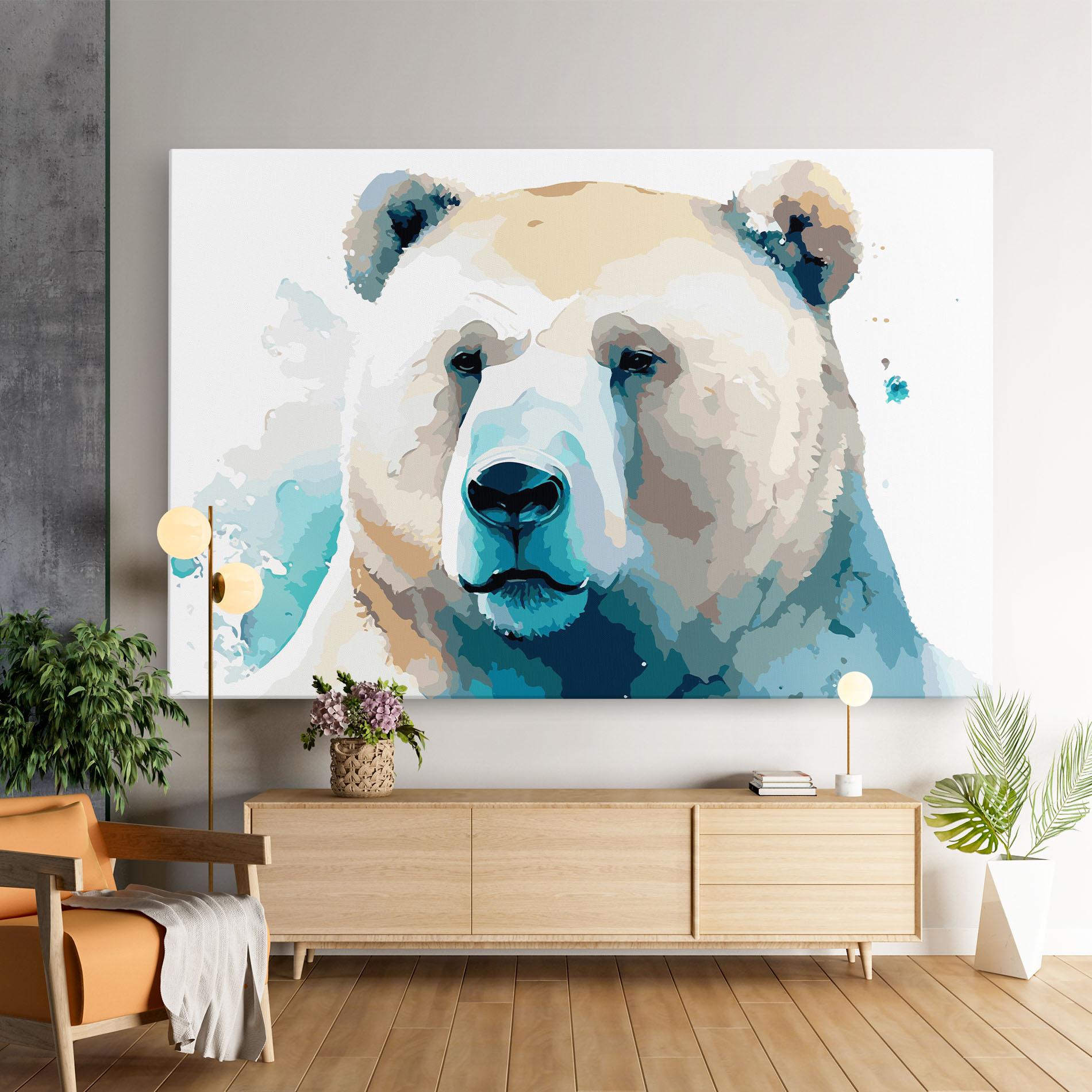 Leinwandbild Big Watercolor Bear mockup 9