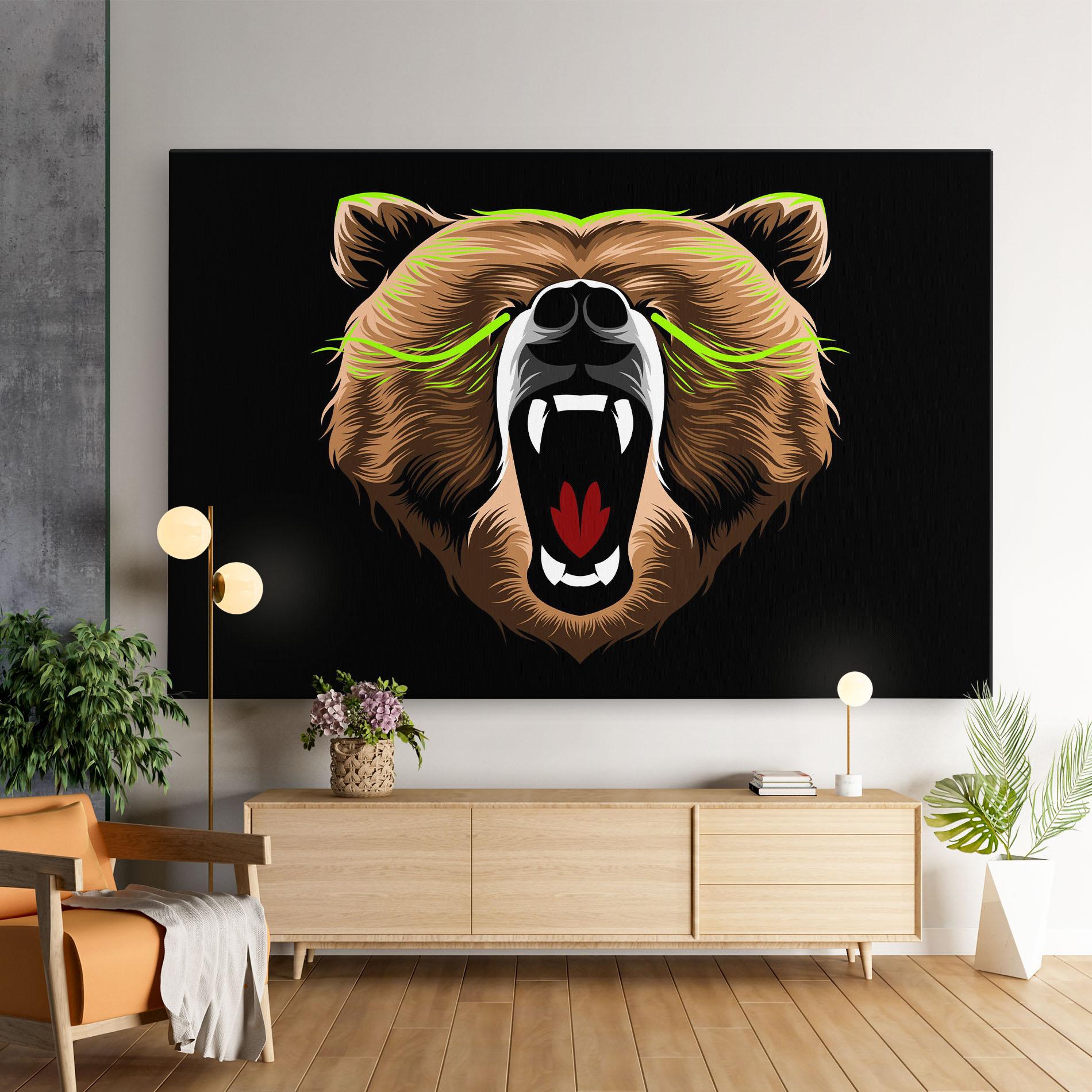 Leinwandbild Green Line Bear mockup 9