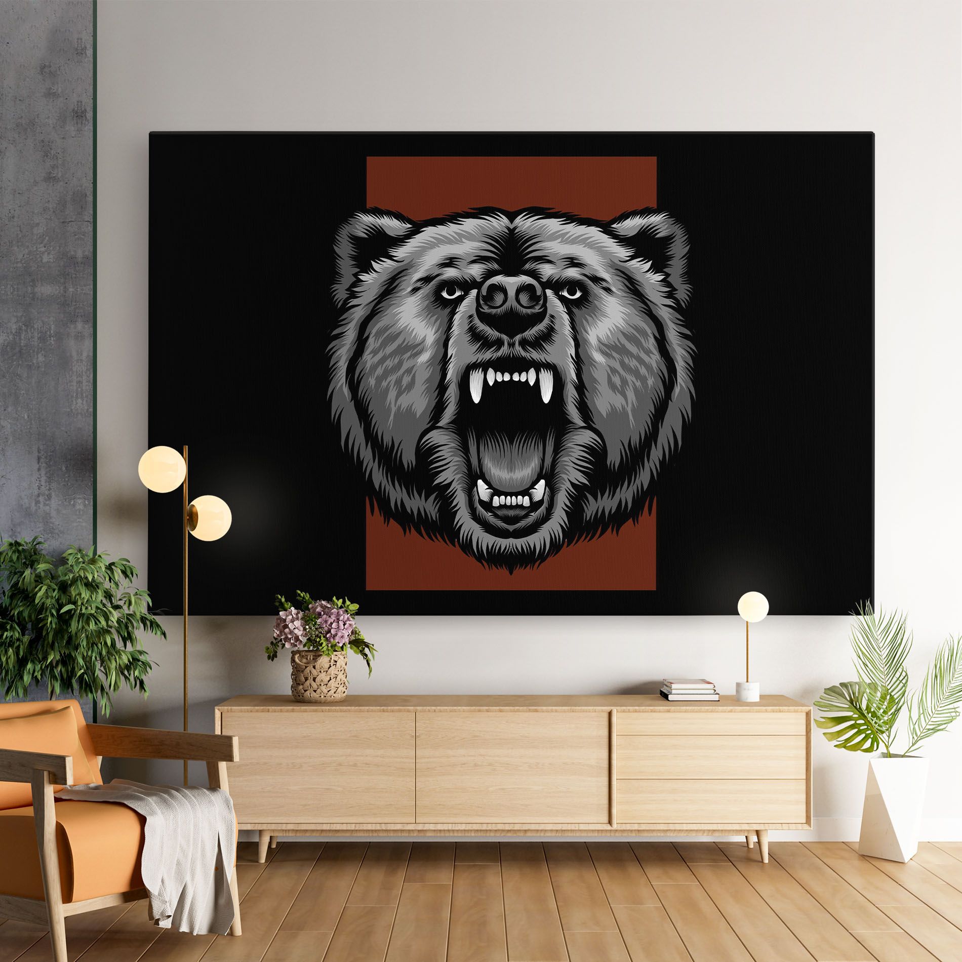 Grey Bear Head mockup 9