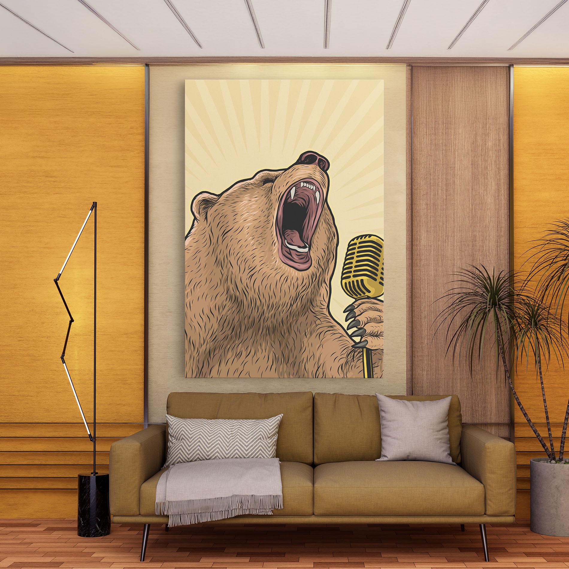Leinwandbild Bear Singing mockup 9