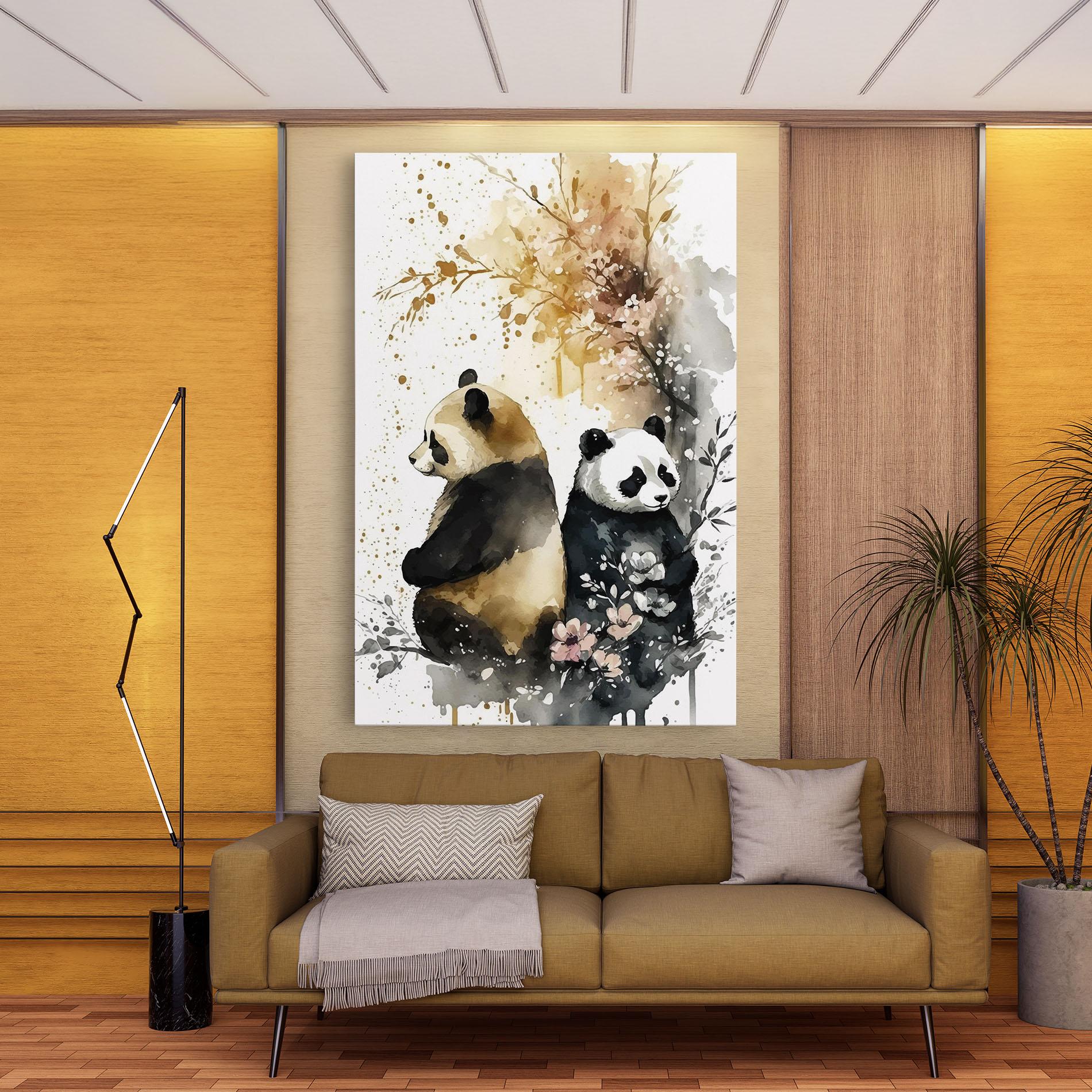 Leinwandbild Gold Panda Art mockup 9