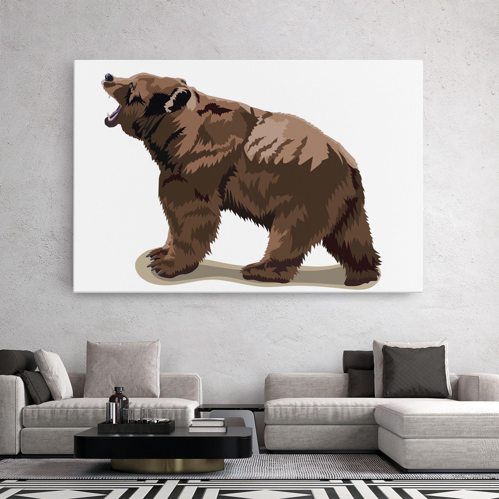 Leinwandbild Angry Walking Bear mockup 2