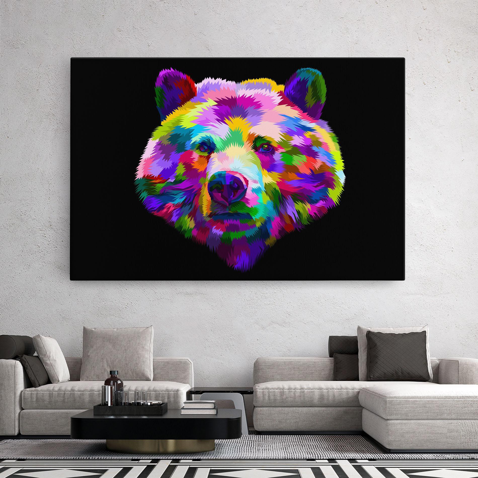 Leinwandbild Bear Head Art mockup 2