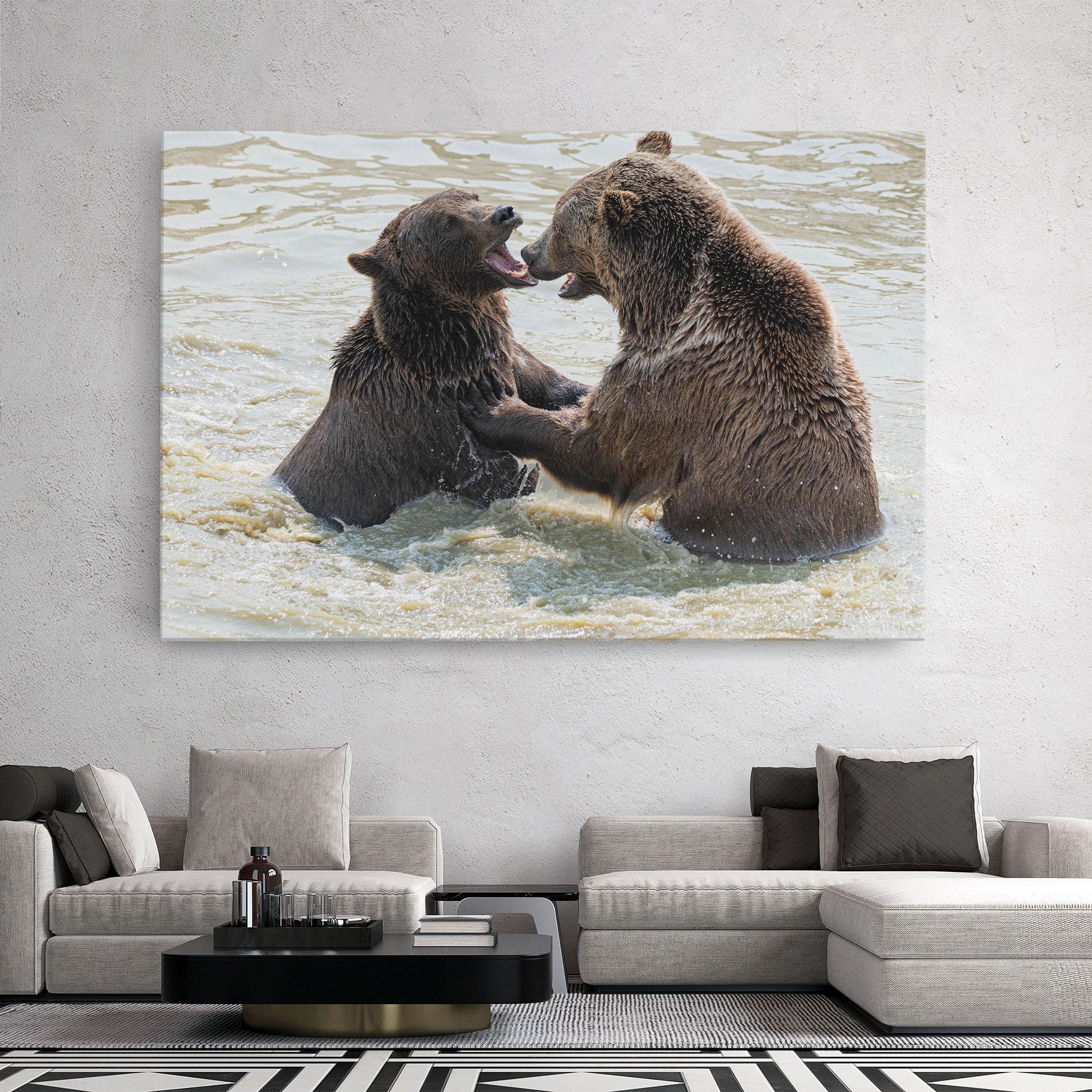Leinwandbild Bears Fighting mockup 2