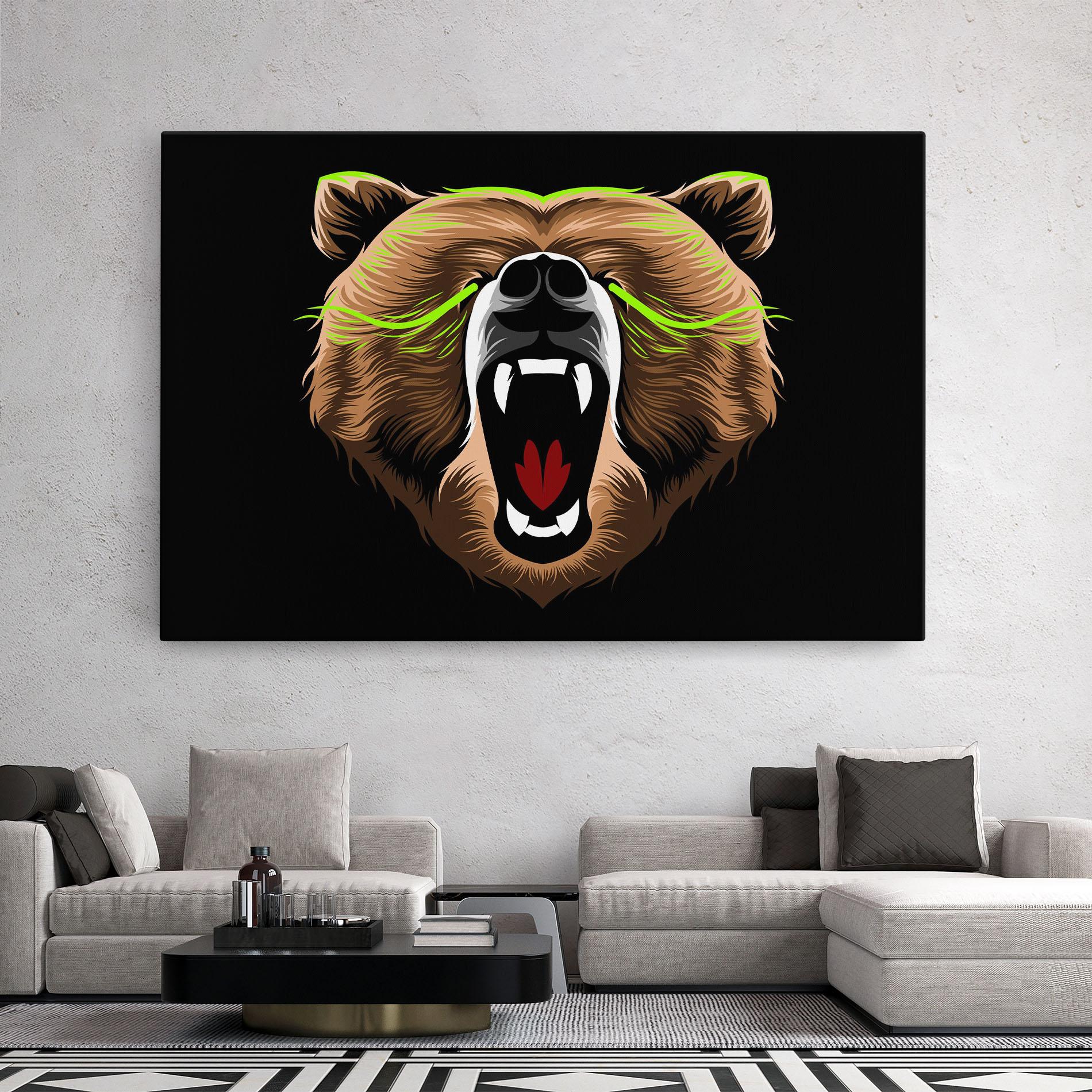 Leinwandbild Green Line Bear mockup 2