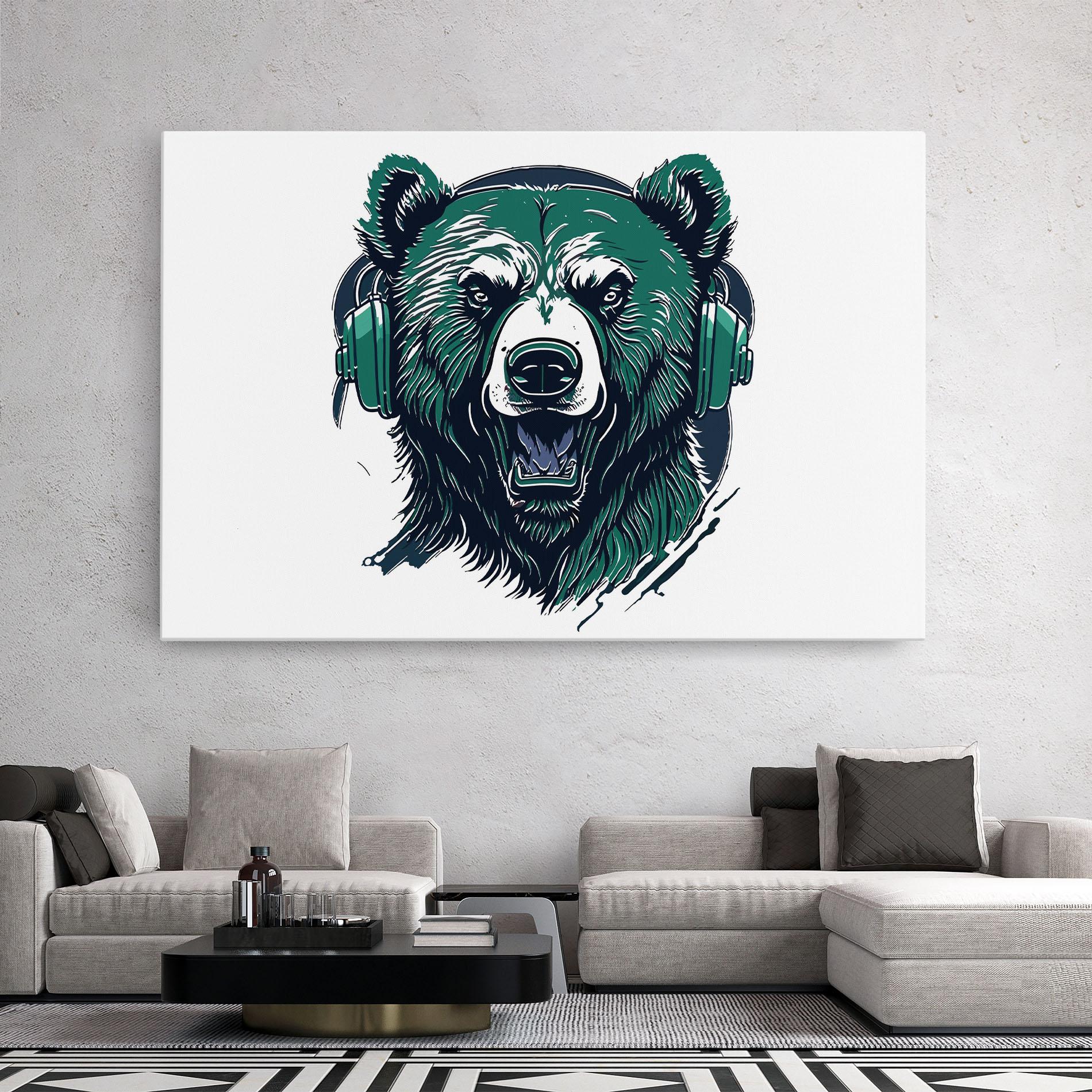 Leinwandbild Green Music Bear mockup 2