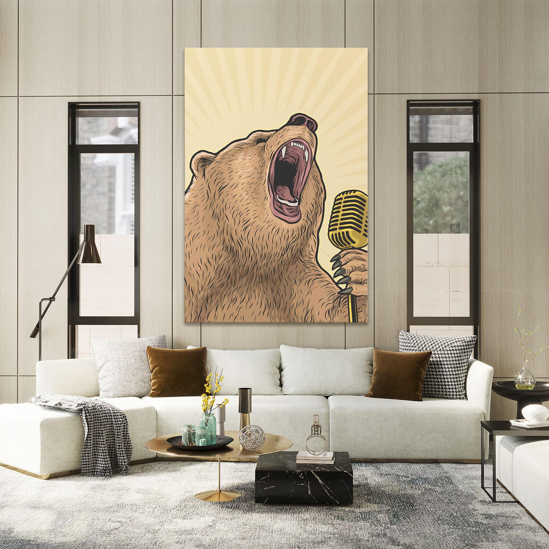 Leinwandbild Bear Singing mockup 2