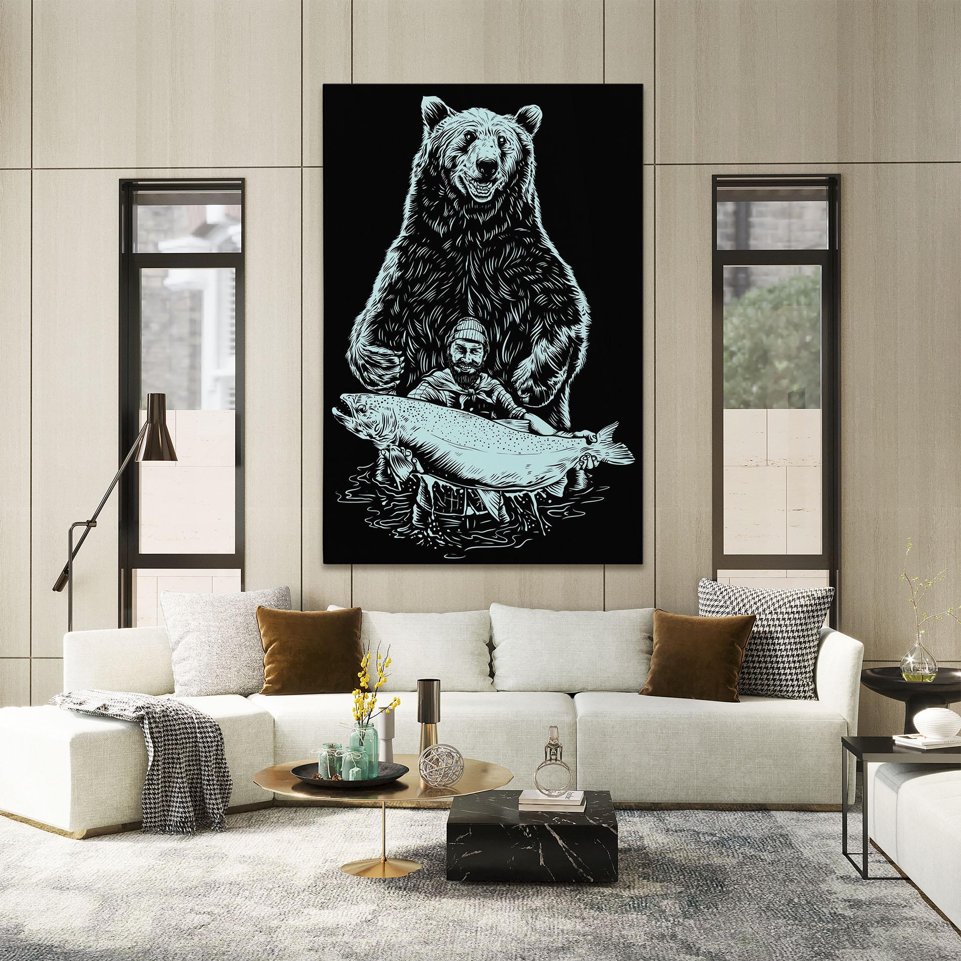 Leinwandbild Fishing Bear mockup 2