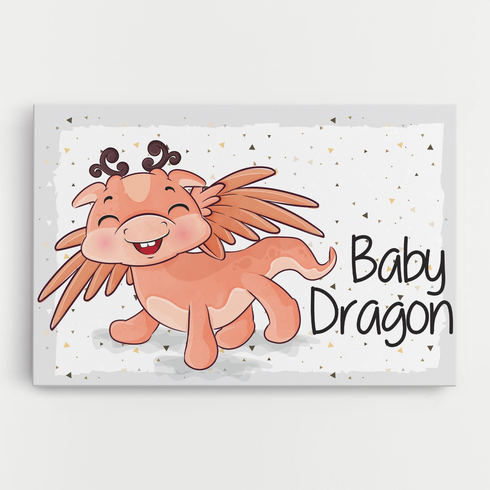 Leinwandbild Baby Cute Dragon mockup 0