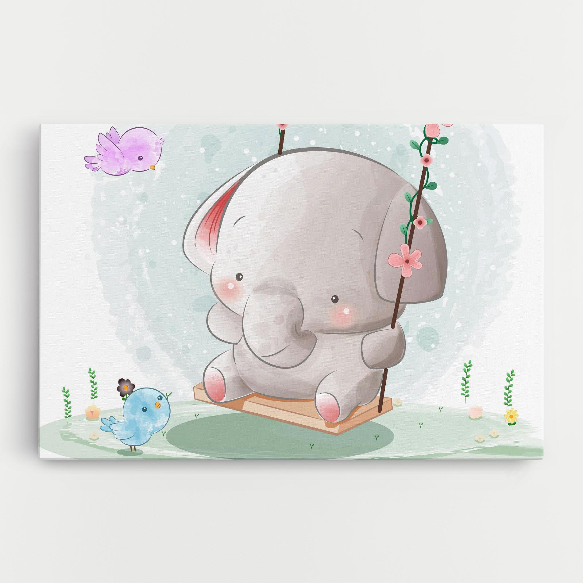 Leinwandbild Bird Baby Elephant mockup 0
