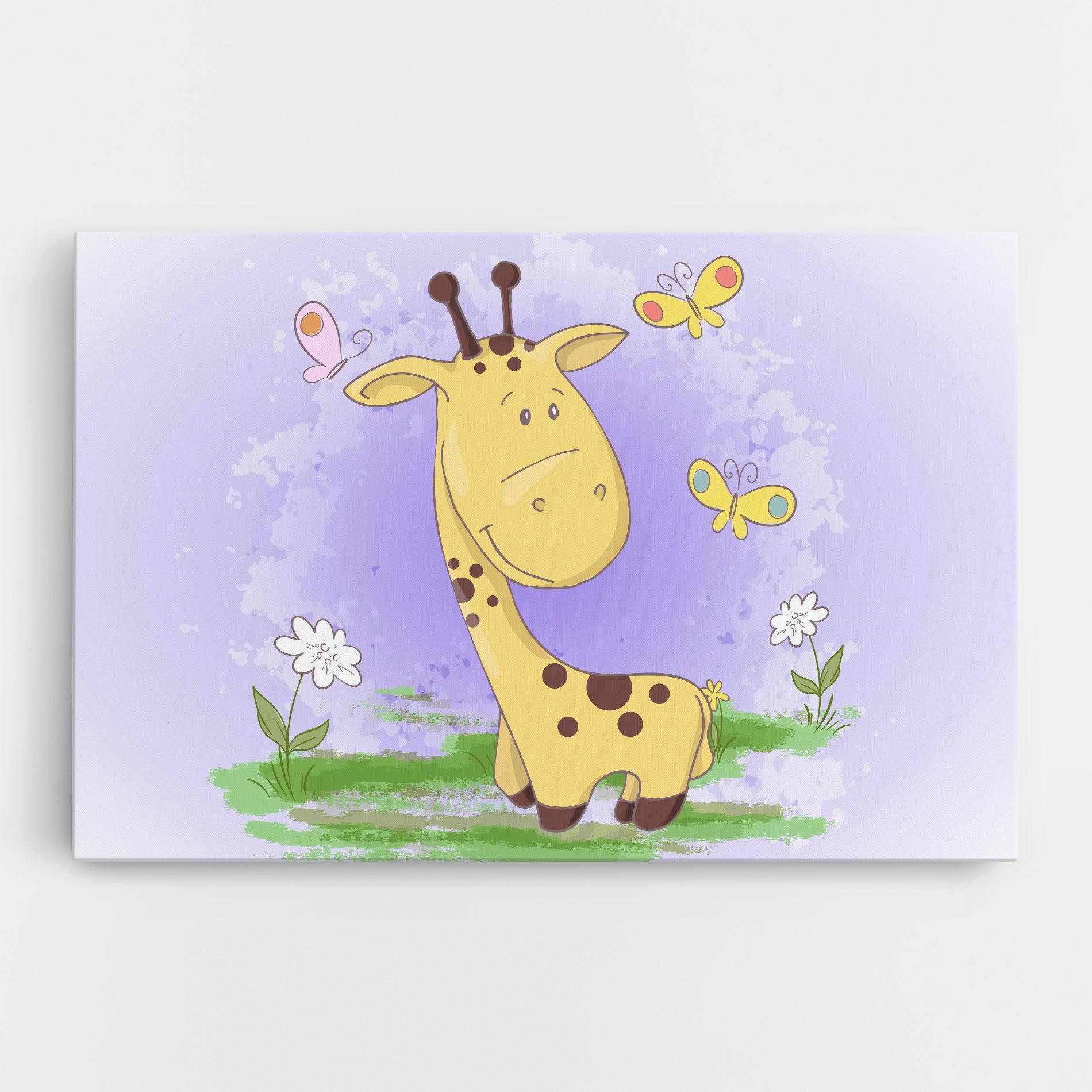 Leinwandbild Cute Giraffe mockup 0