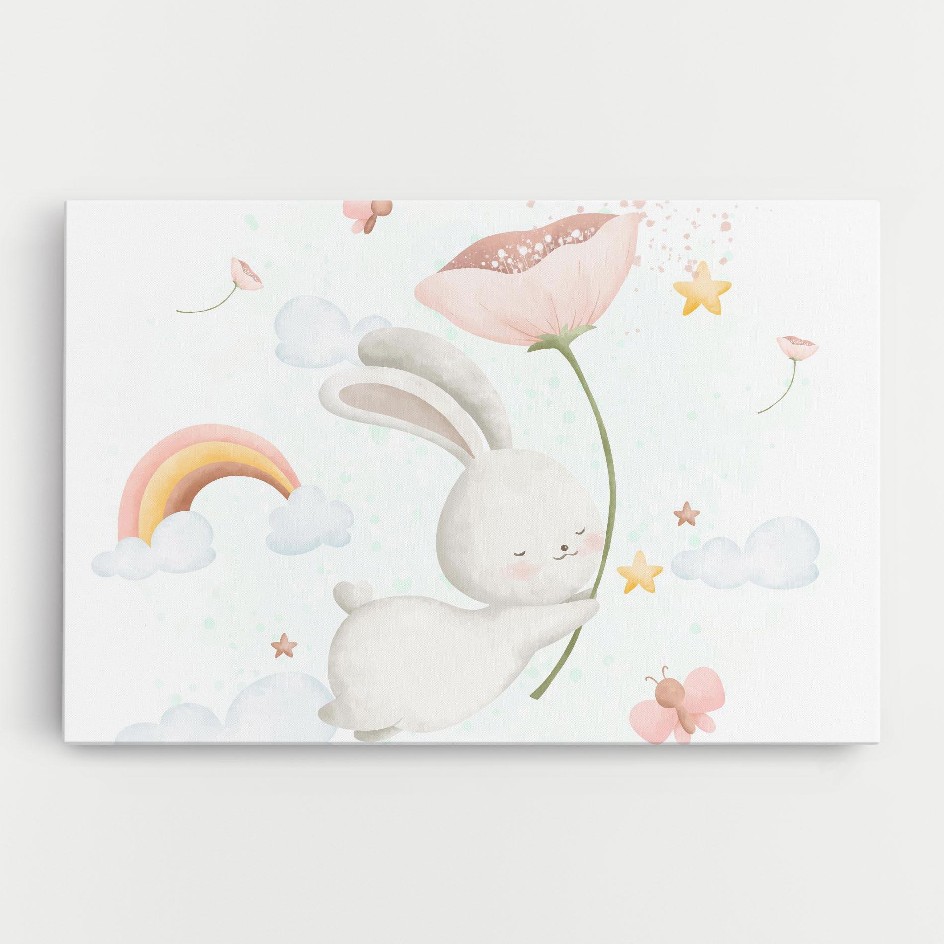 Leinwandbild Spring Flower Bunny mockup 0
