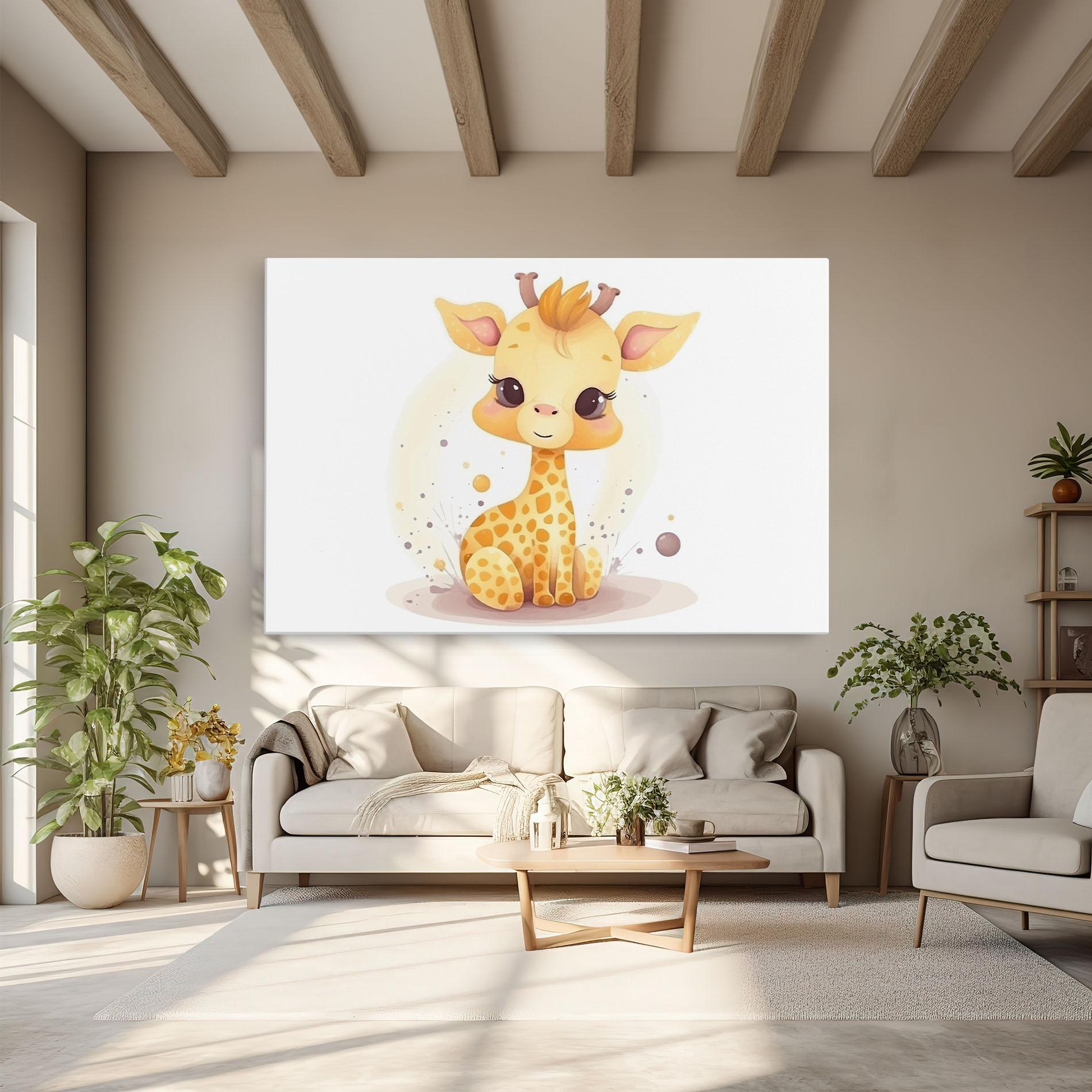 Leinwandbild Adorable Giraffe mockup 6
