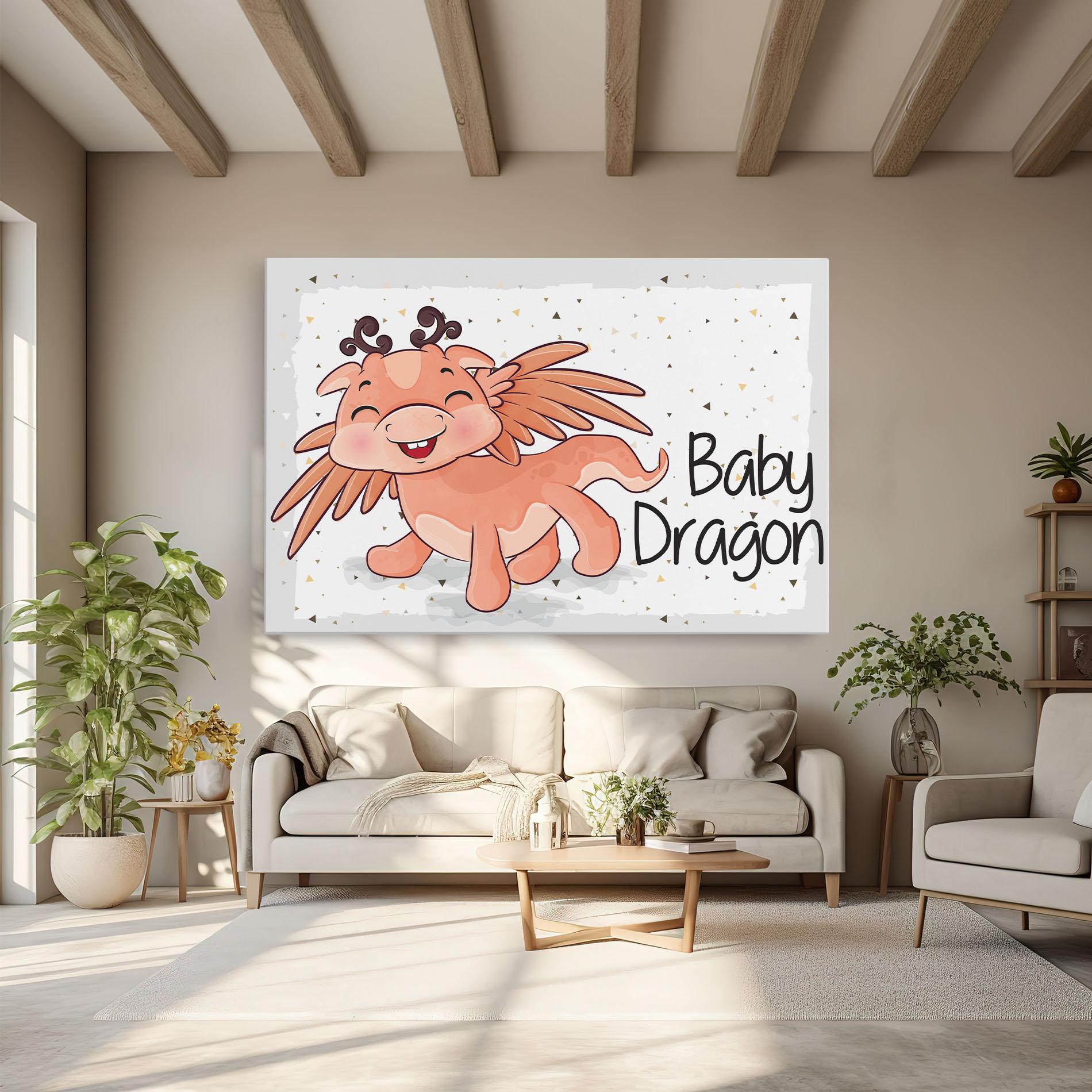 Leinwandbild Baby Cute Dragon mockup 6