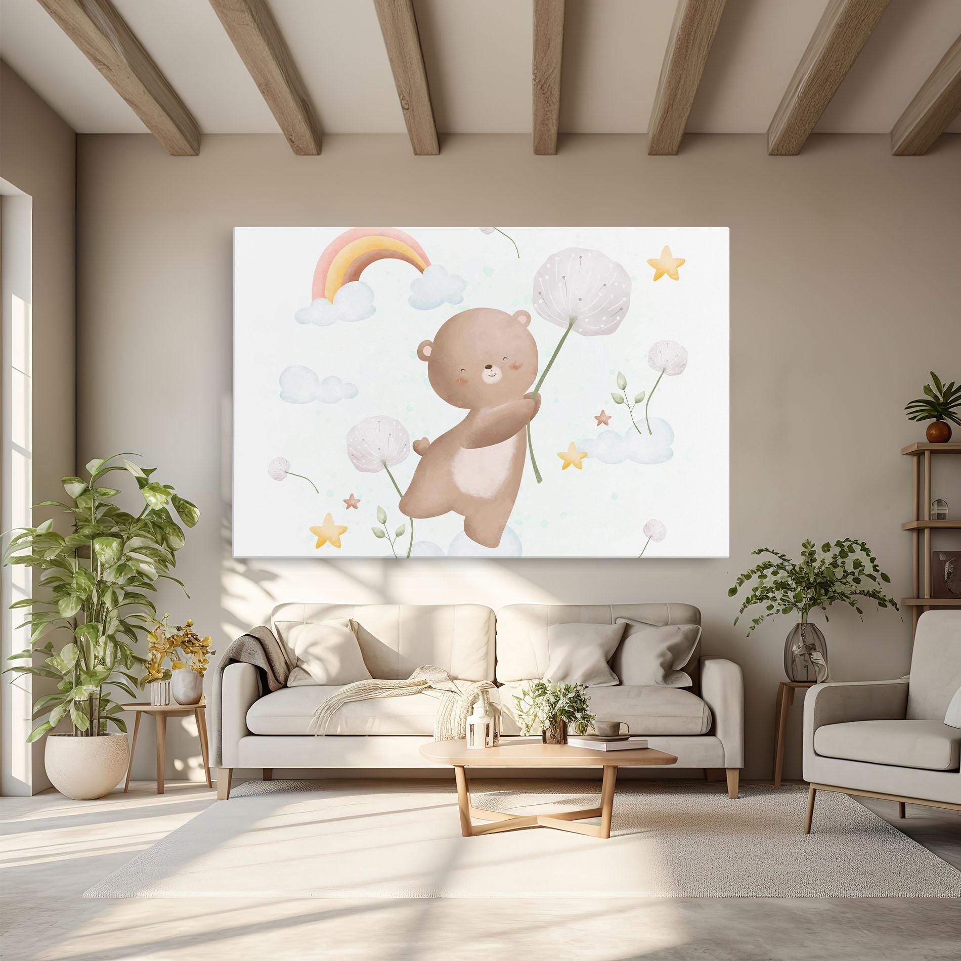 Leinwandbild Bear Rainbow Art mockup 6