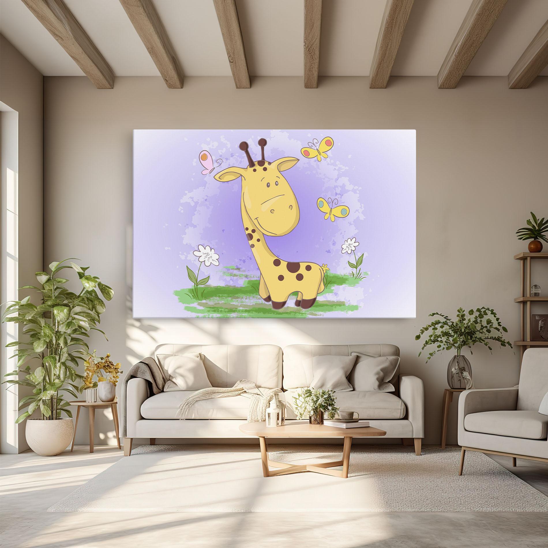Leinwandbild Cute Giraffe mockup 6
