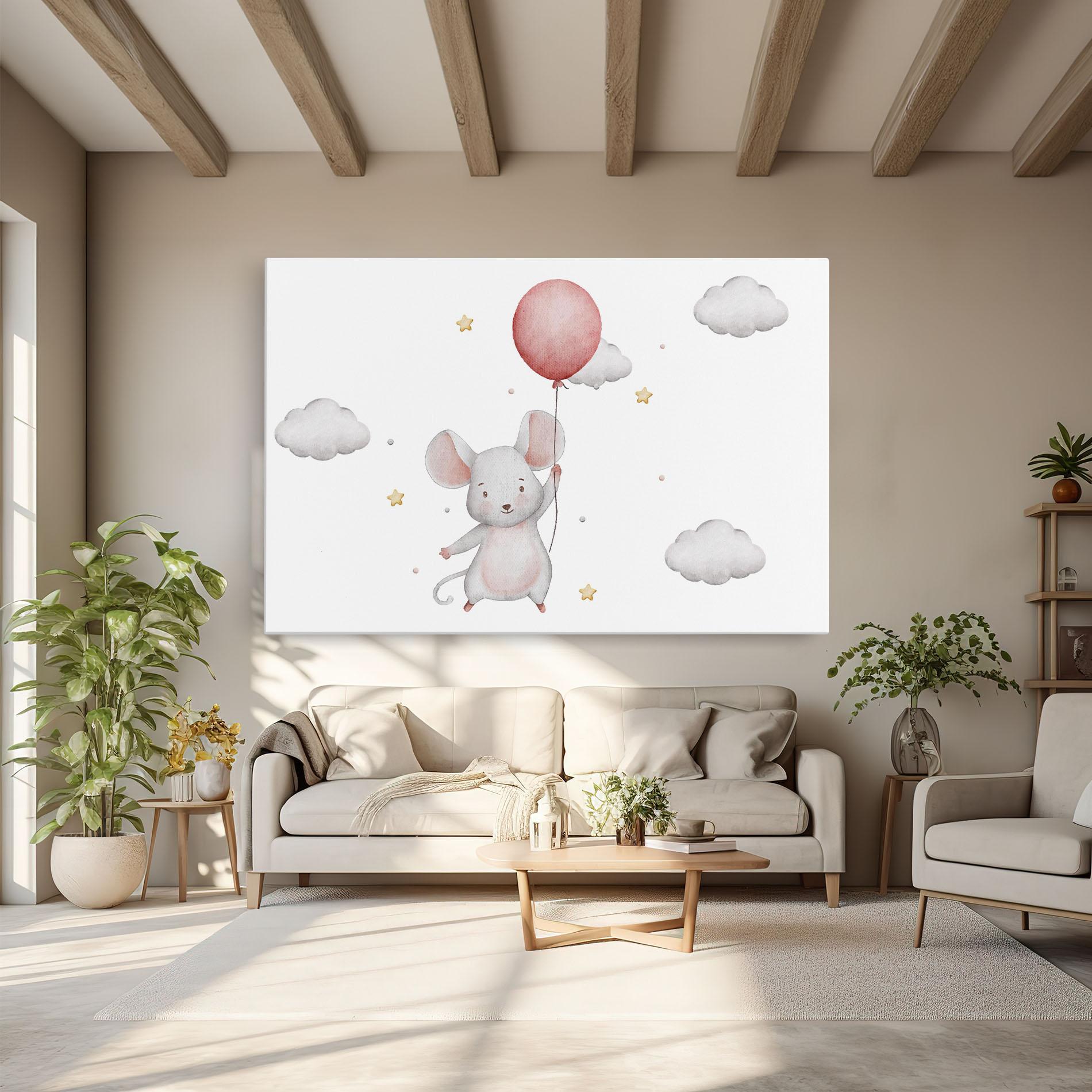 Leinwandbild Mouse Balloon mockup 6