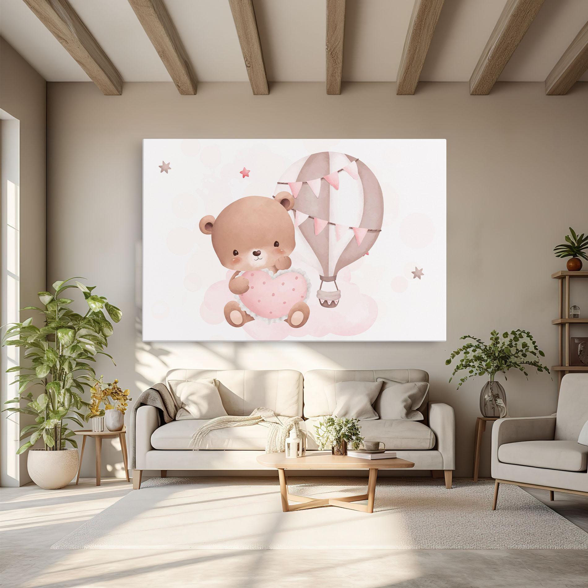 Leinwandbild Pink Heart Bear mockup 6