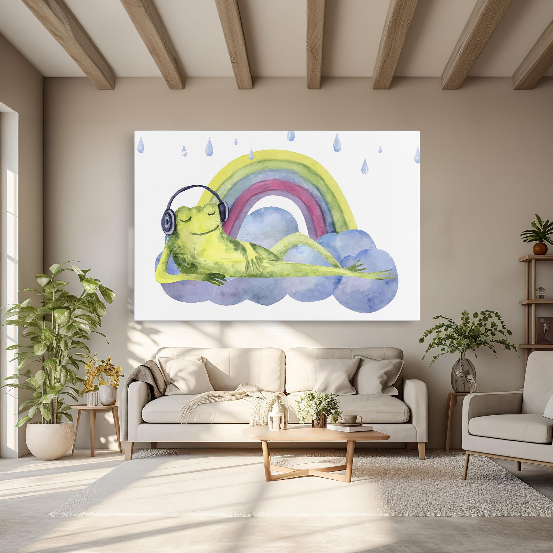 Leinwandbild Rainbow Frog mockup 6