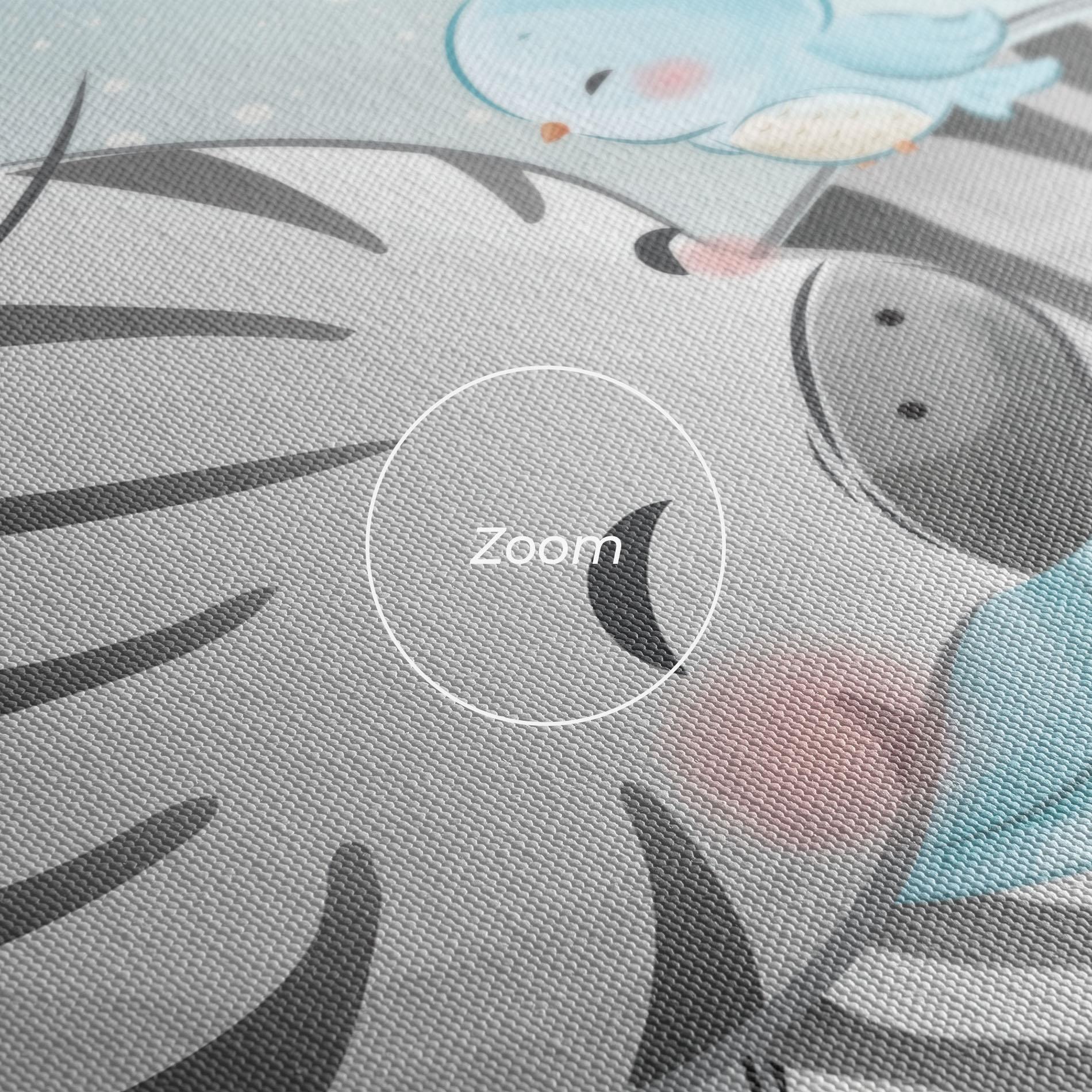 Leinwandbild Zebra With Birds mockup 3