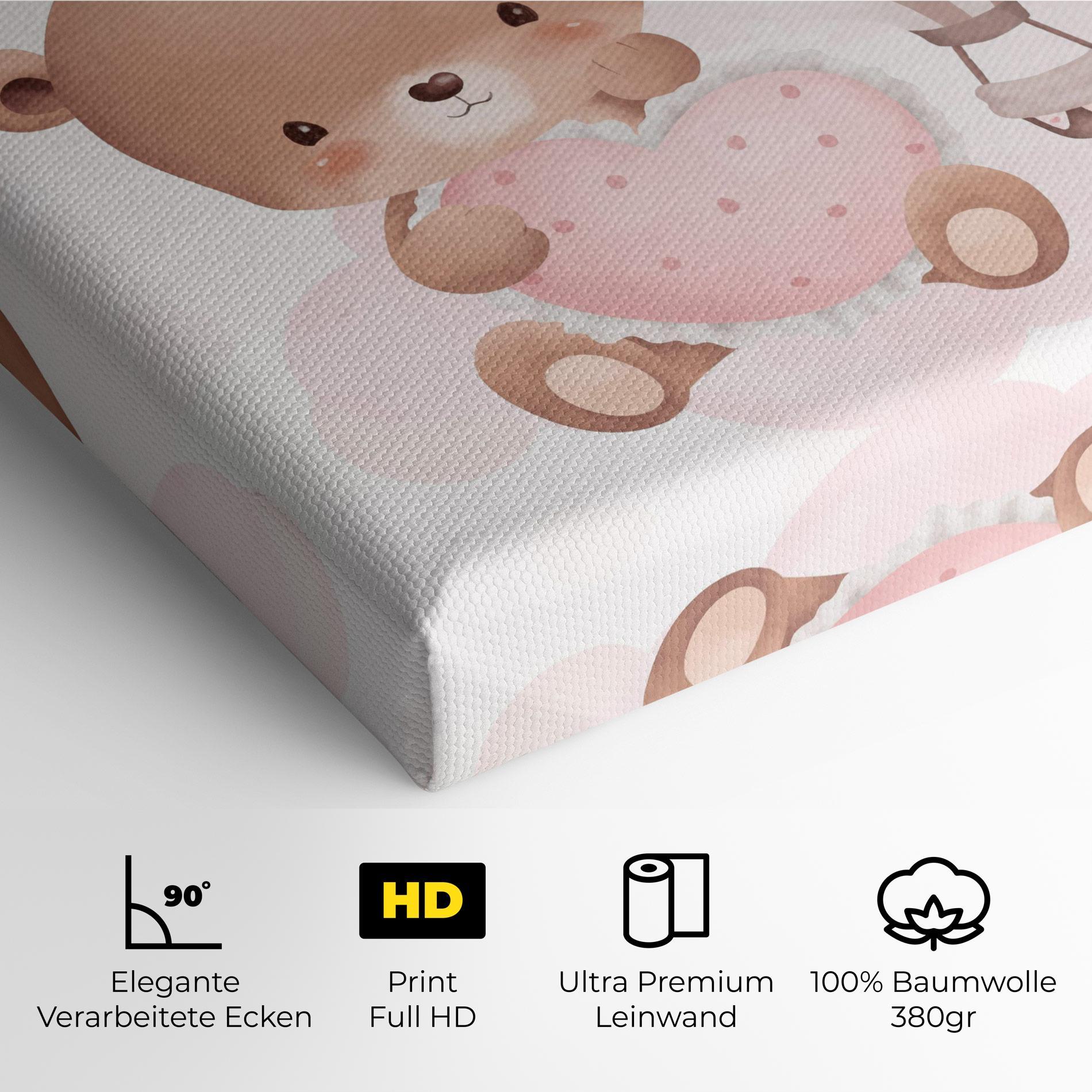 Leinwandbild Pink Heart Bear mockup 4