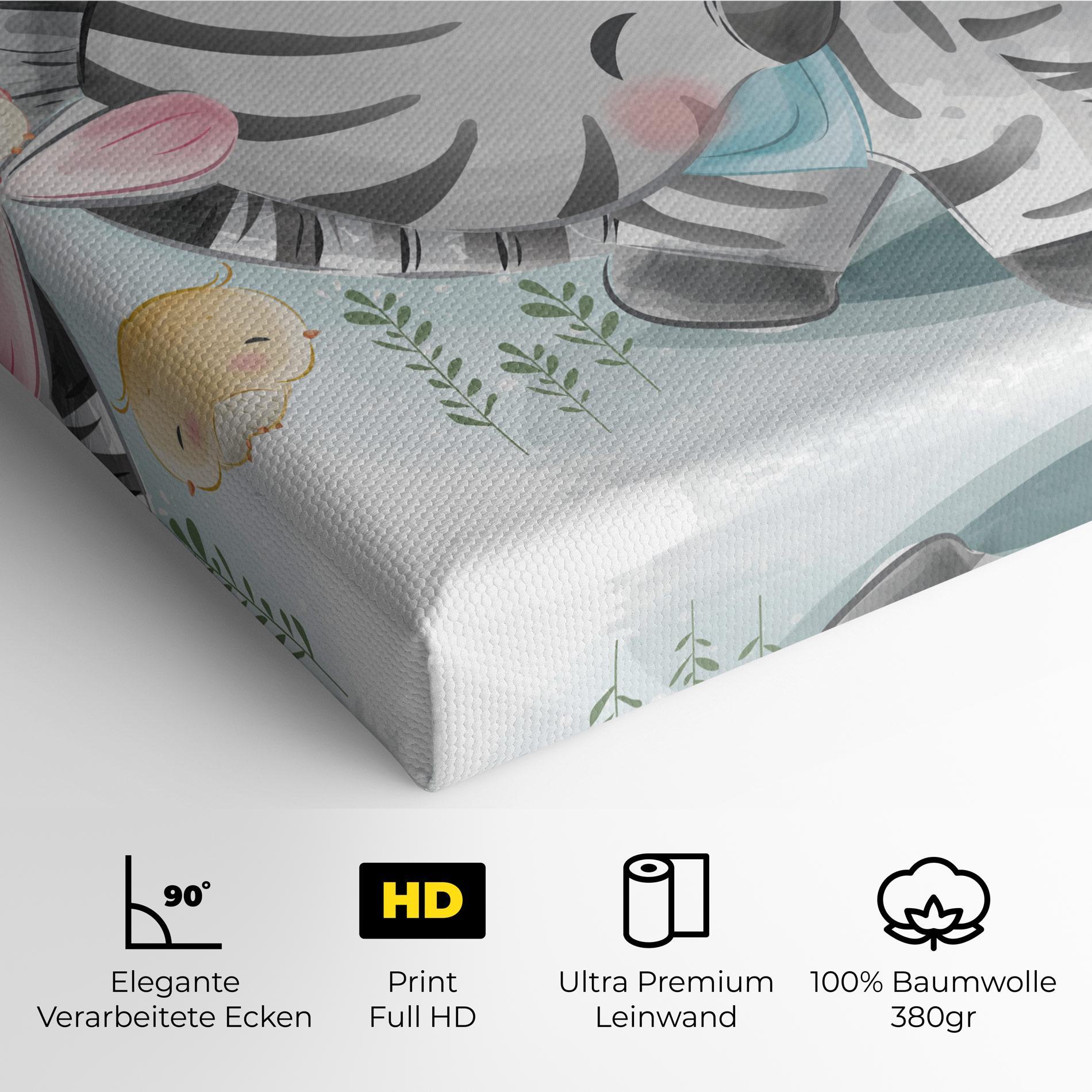 Leinwandbild Zebra With Birds mockup 4