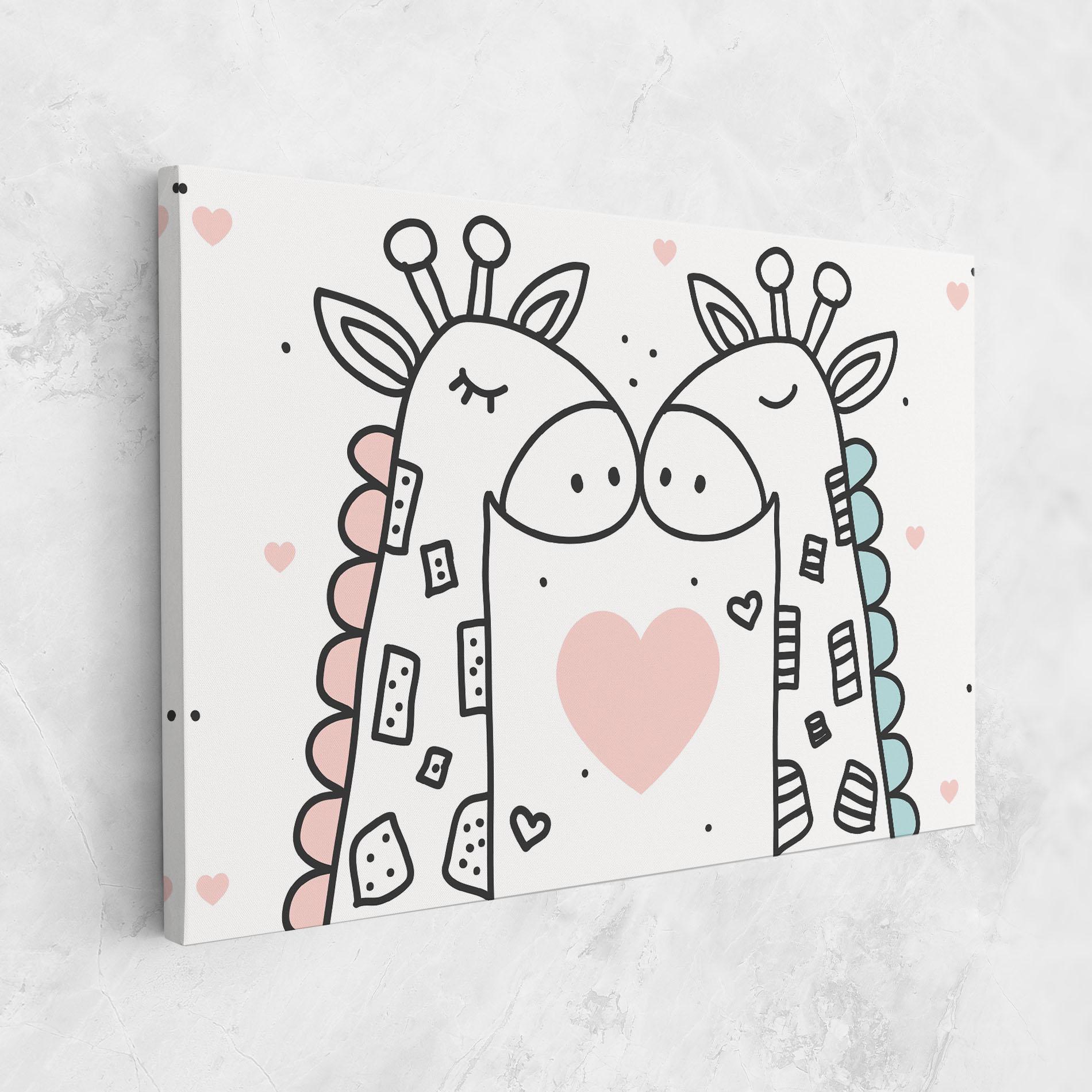 Leinwandbild Giraffe Couple mockup 1