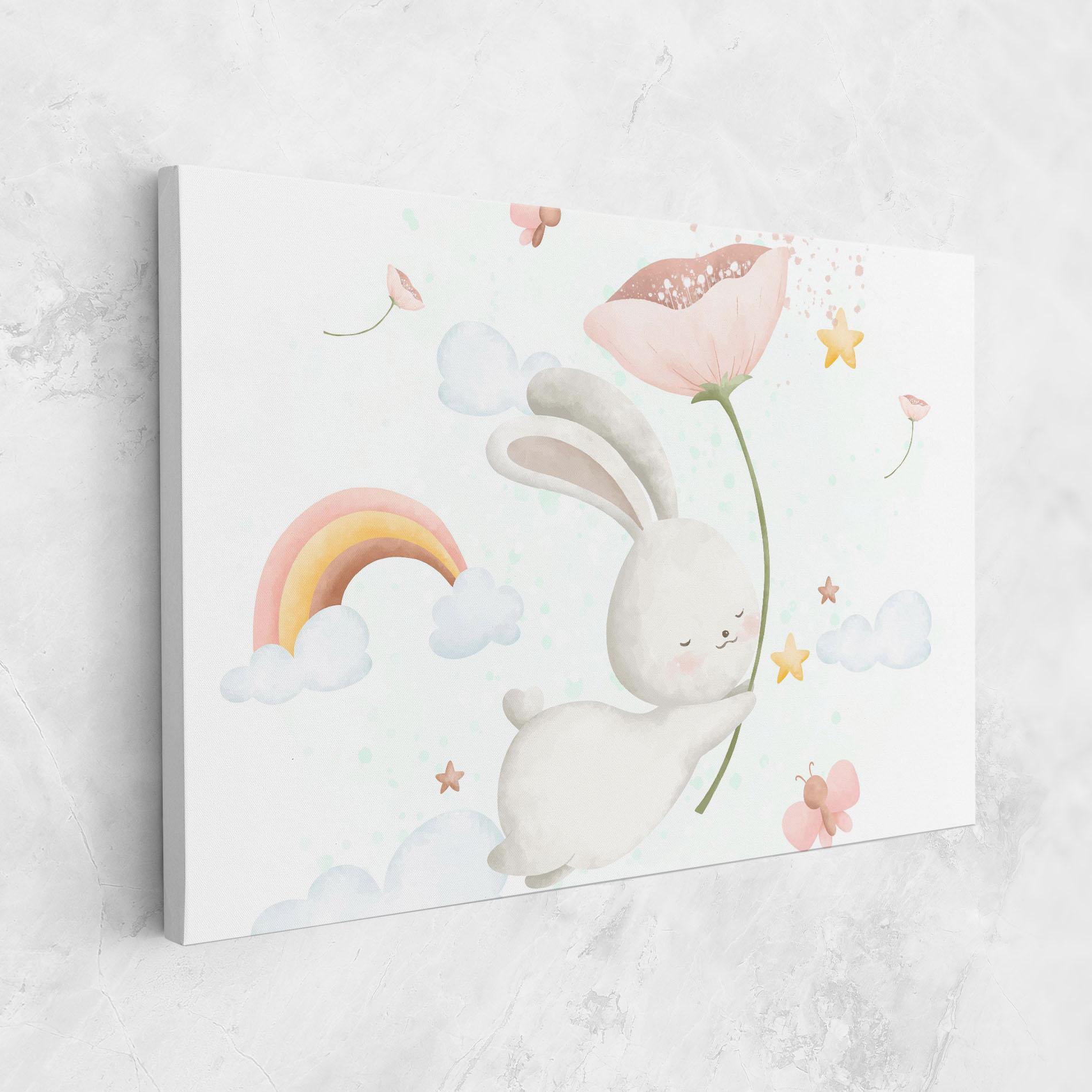 Leinwandbild Spring Flower Bunny mockup 1