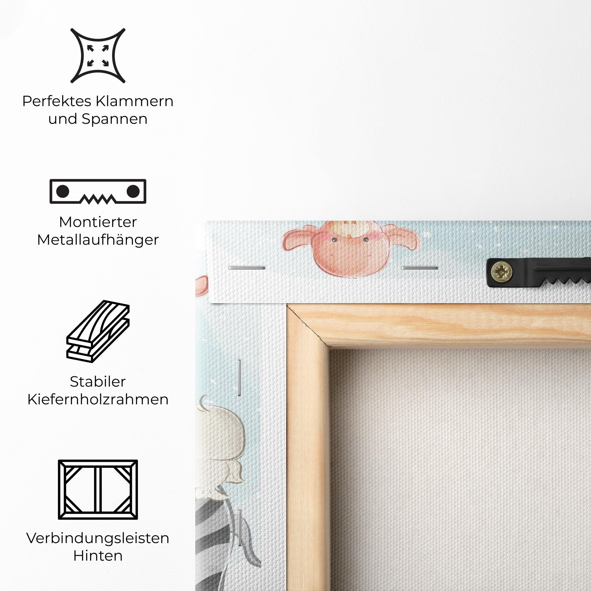 Leinwandbild Zebra With Birds mockup 5