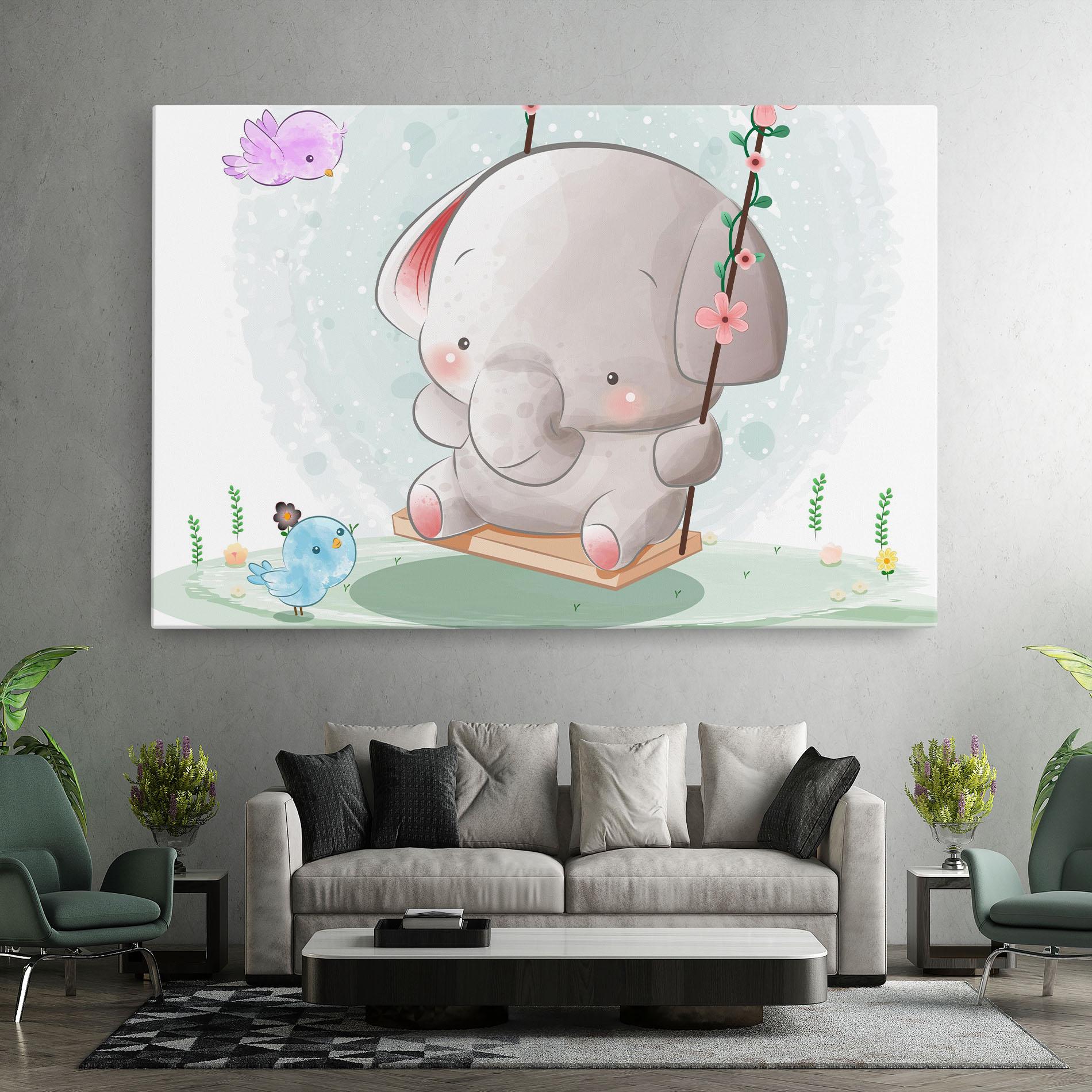 Leinwandbild Bird Baby Elephant mockup 7