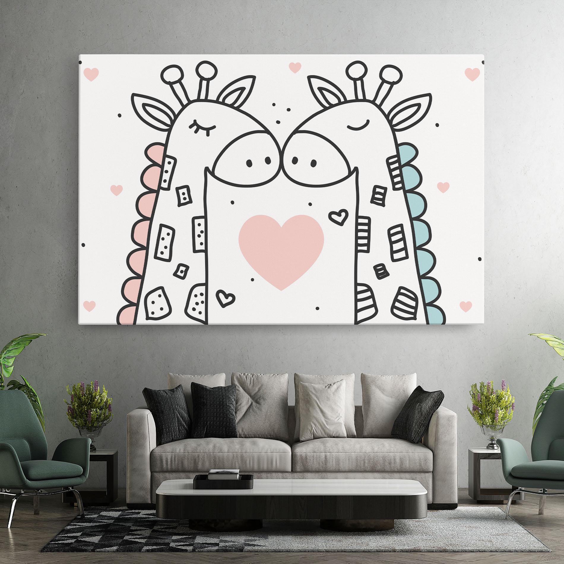 Leinwandbild Giraffe Couple mockup 7