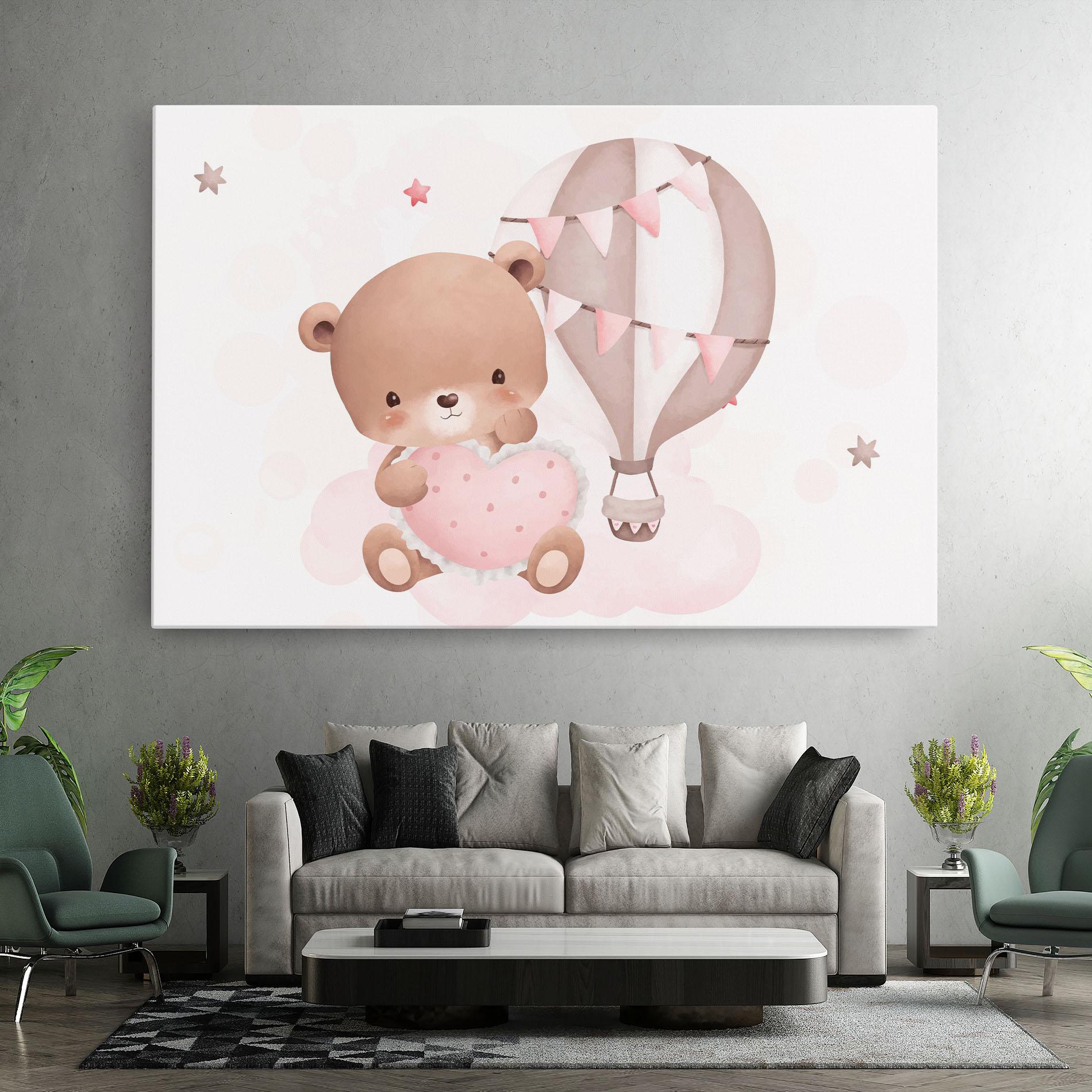 Leinwandbild Pink Heart Bear mockup 7