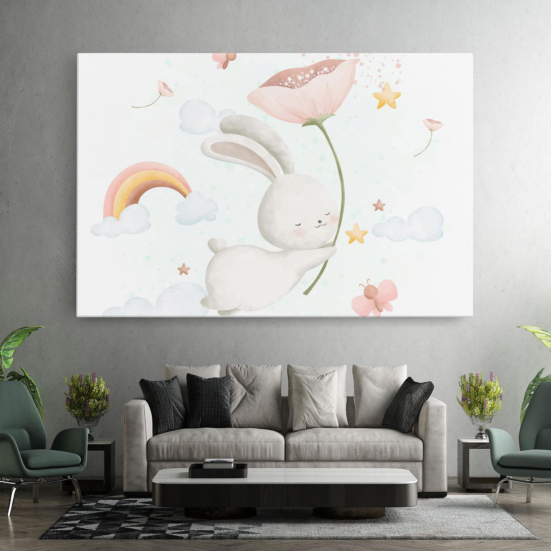 Leinwandbild Spring Flower Bunny mockup 7