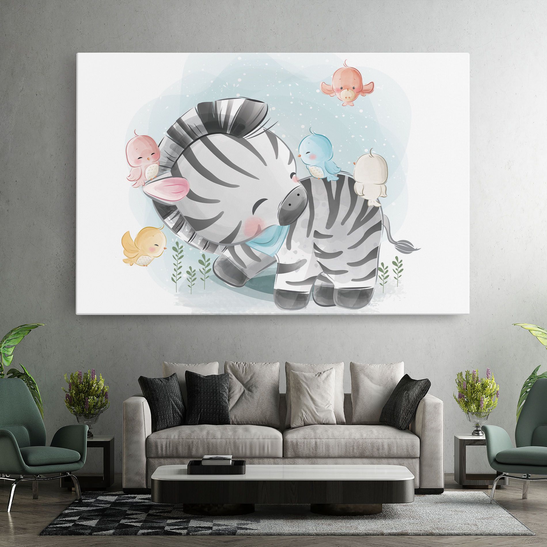 Zebra With Birds mockup 7