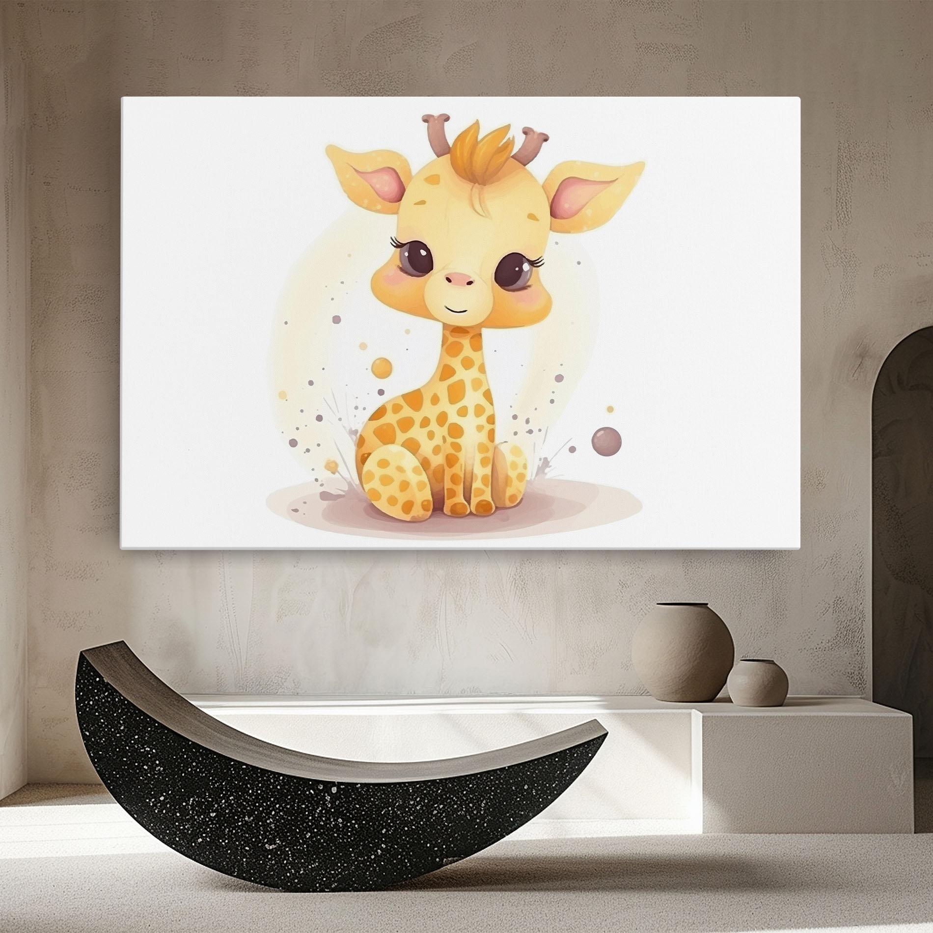 Leinwandbild Adorable Giraffe mockup 8