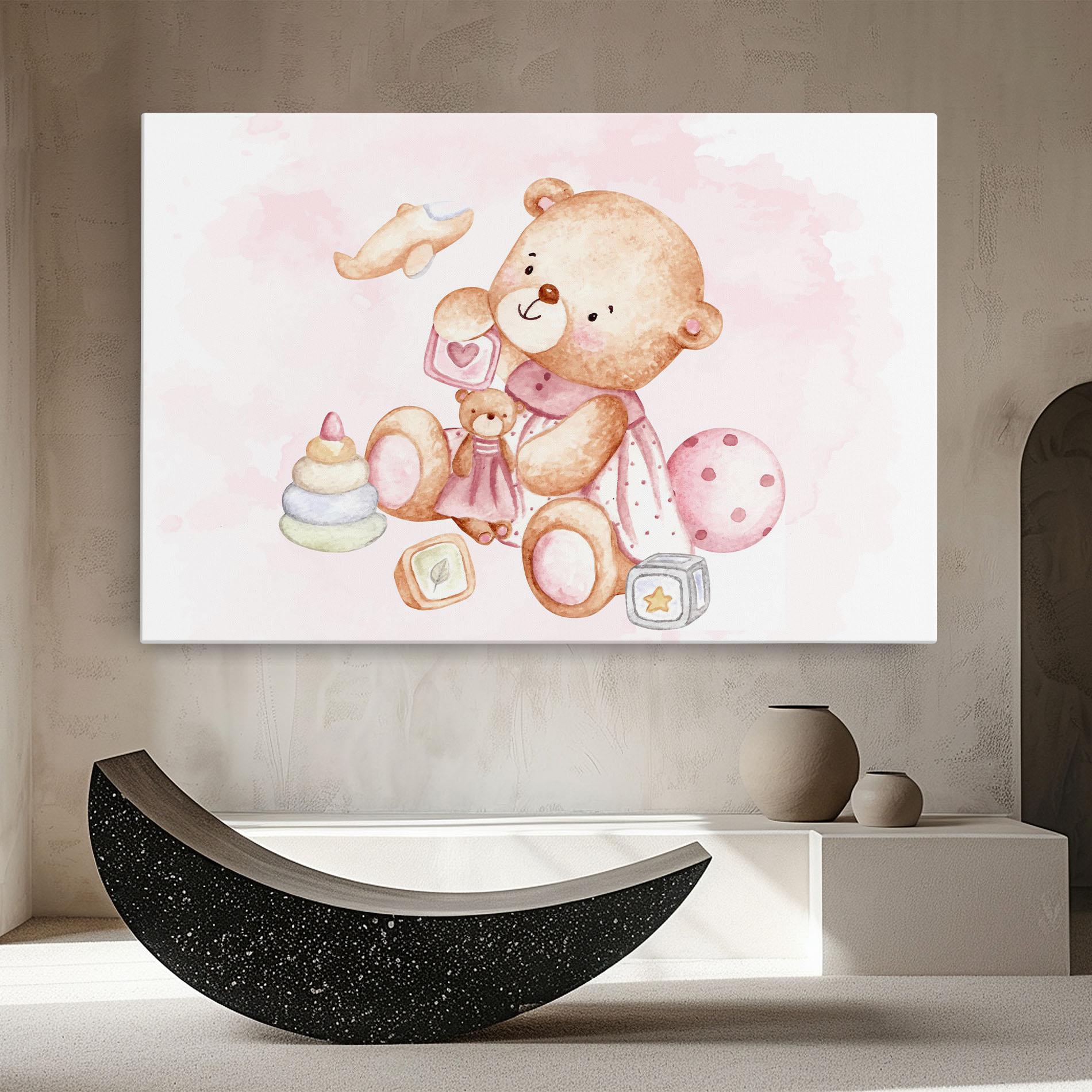 Leinwandbild Bear With Toys mockup 8