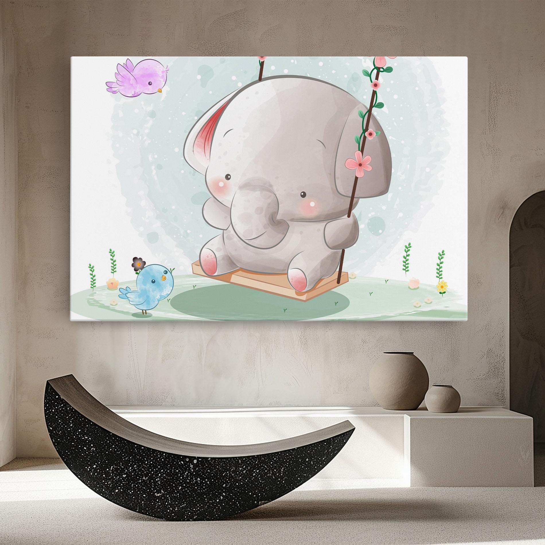 Leinwandbild Bird Baby Elephant mockup 8
