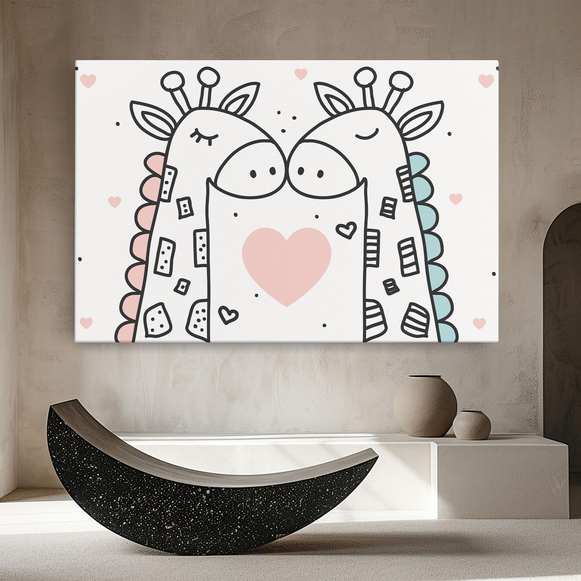 Leinwandbild Giraffe Couple mockup 8