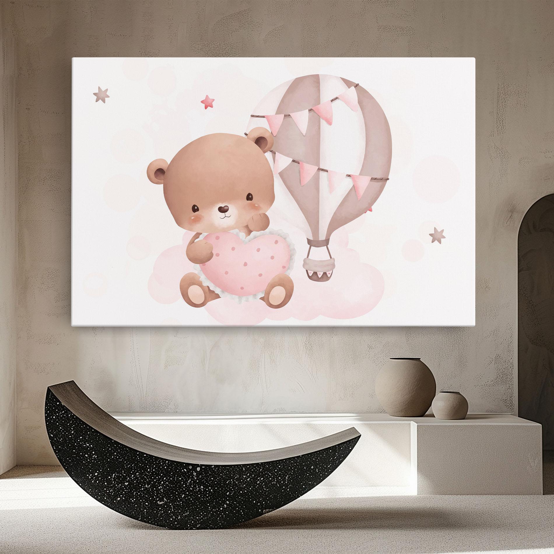 Leinwandbild Pink Heart Bear mockup 8