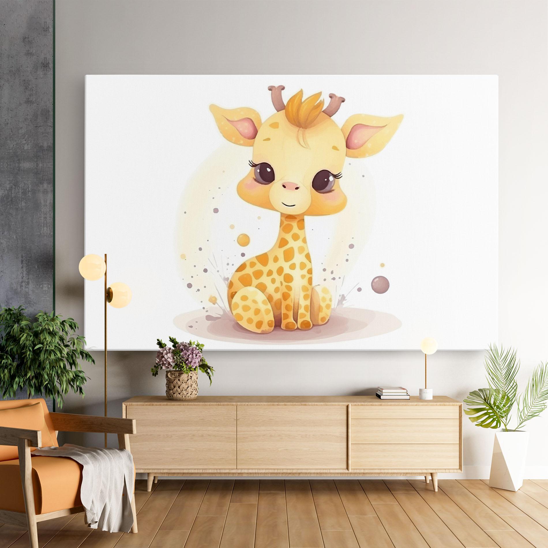 Leinwandbild Adorable Giraffe mockup 9