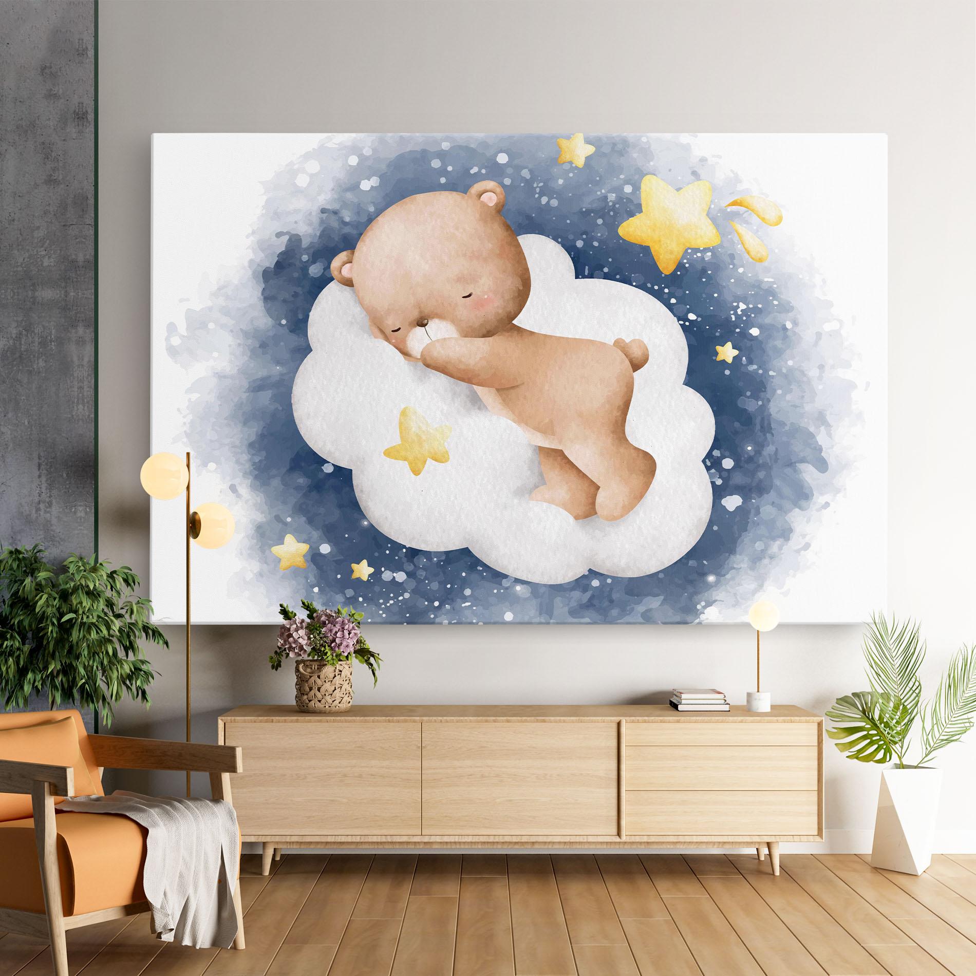 Leinwandbild Bear Cloud Sleep mockup 9