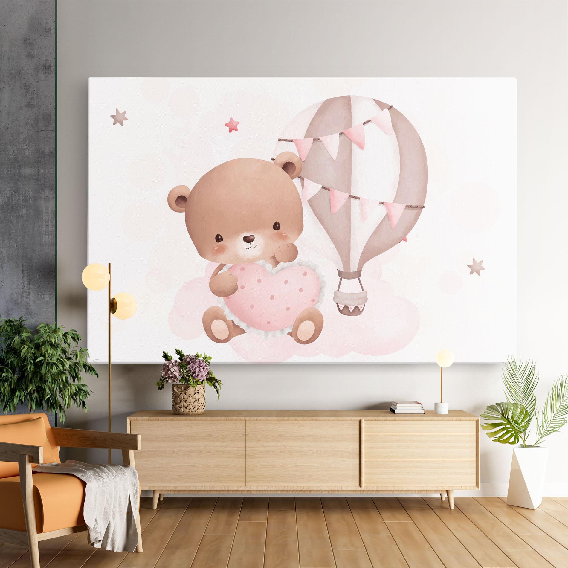 Leinwandbild Pink Heart Bear mockup 9