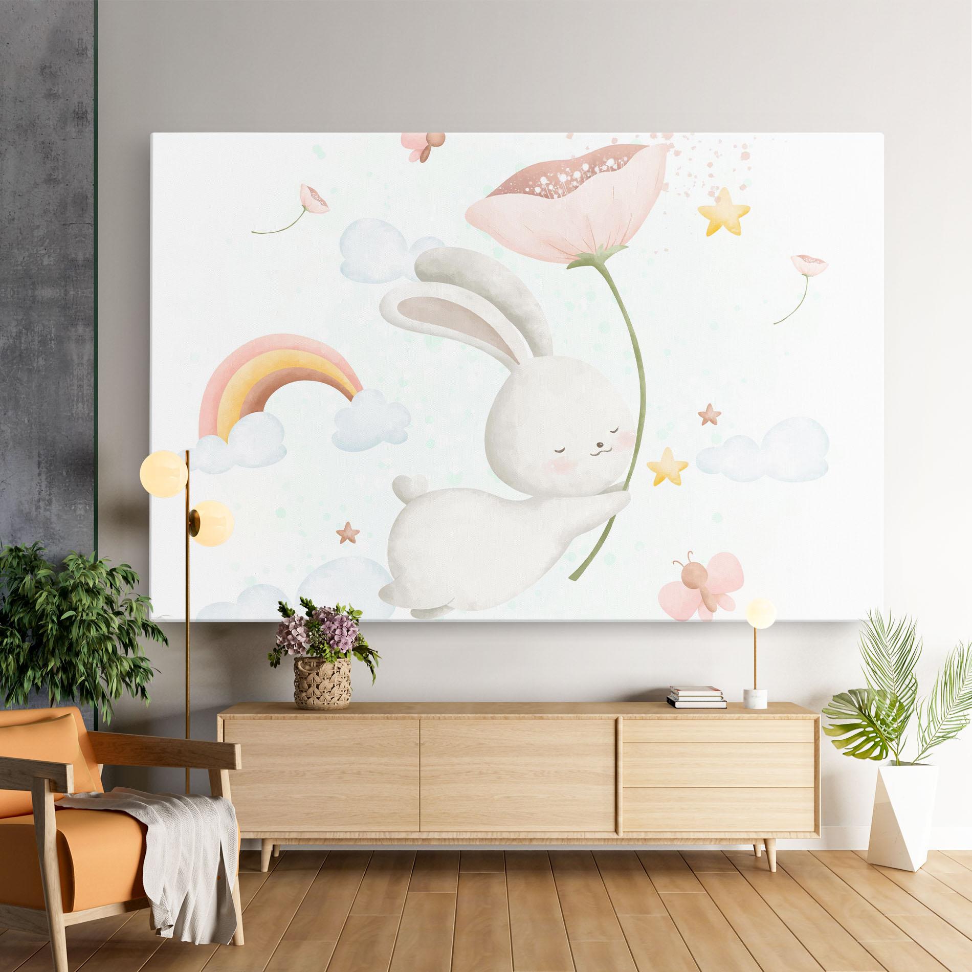 Leinwandbild Spring Flower Bunny mockup 9