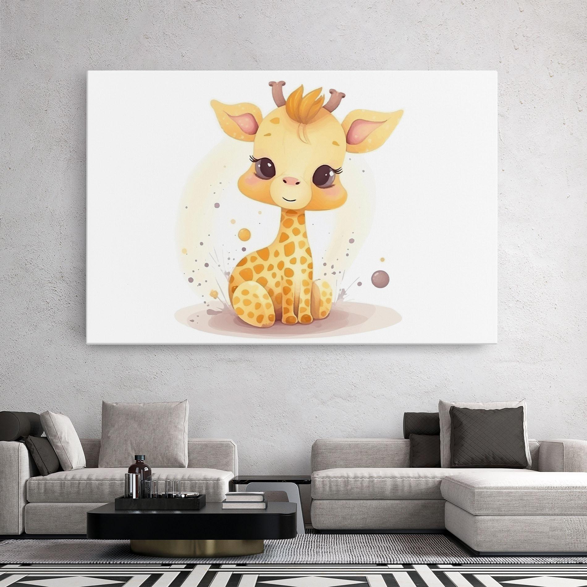 Leinwandbild Adorable Giraffe mockup 2