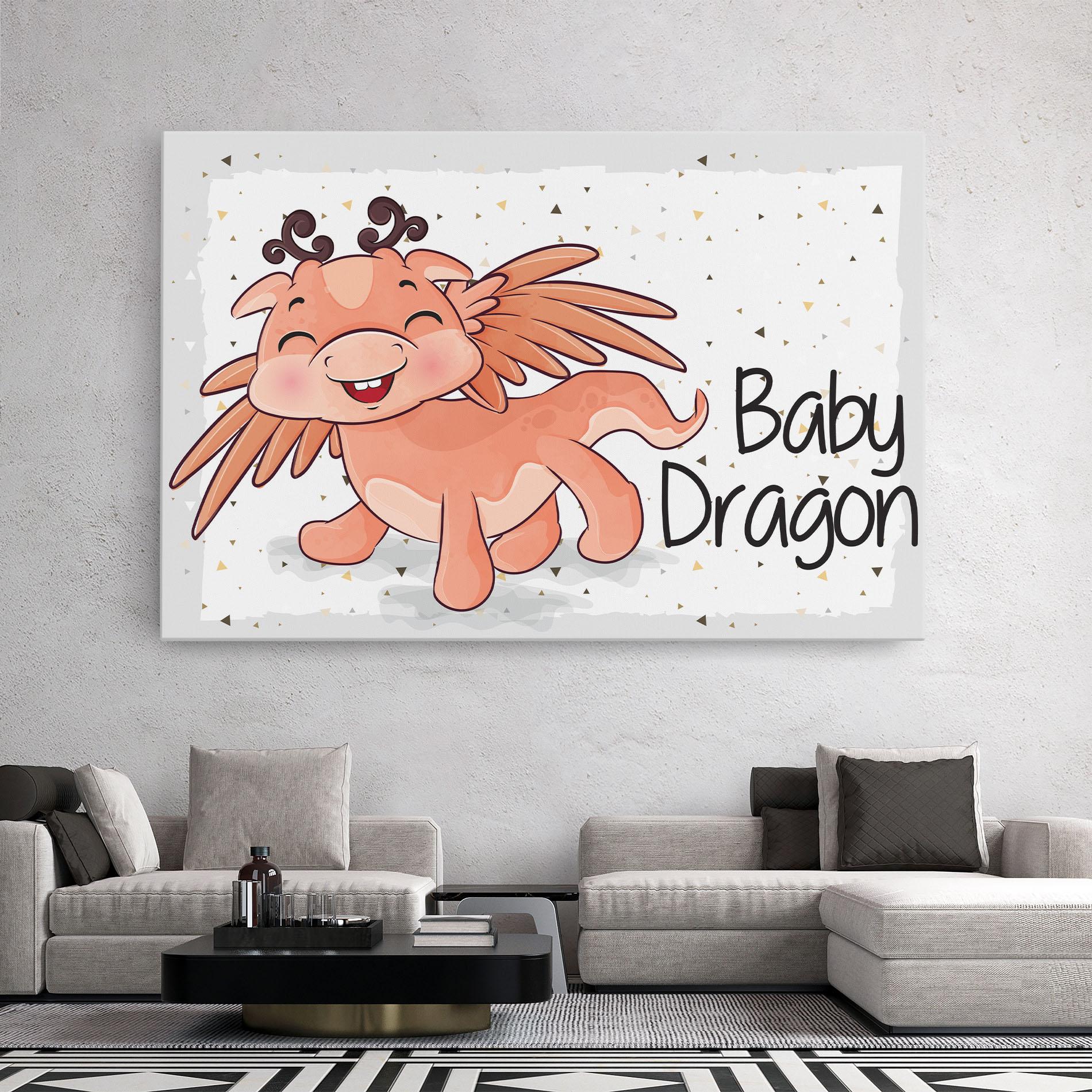 Leinwandbild Baby Cute Dragon mockup 2