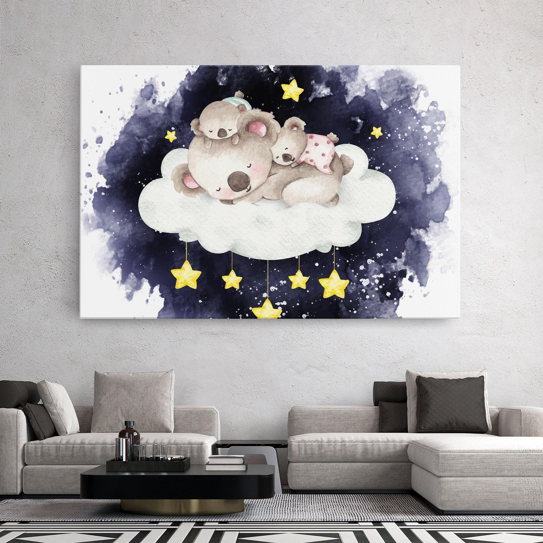Leinwandbild Baby Koala Sleeping mockup 2