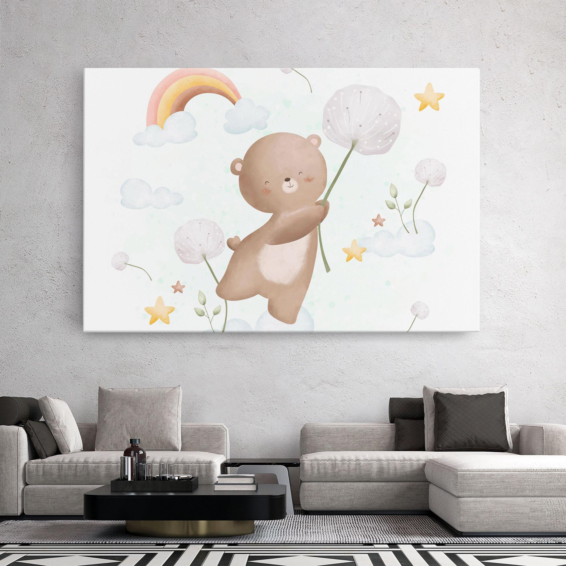 Leinwandbild Bear Rainbow Art mockup 2