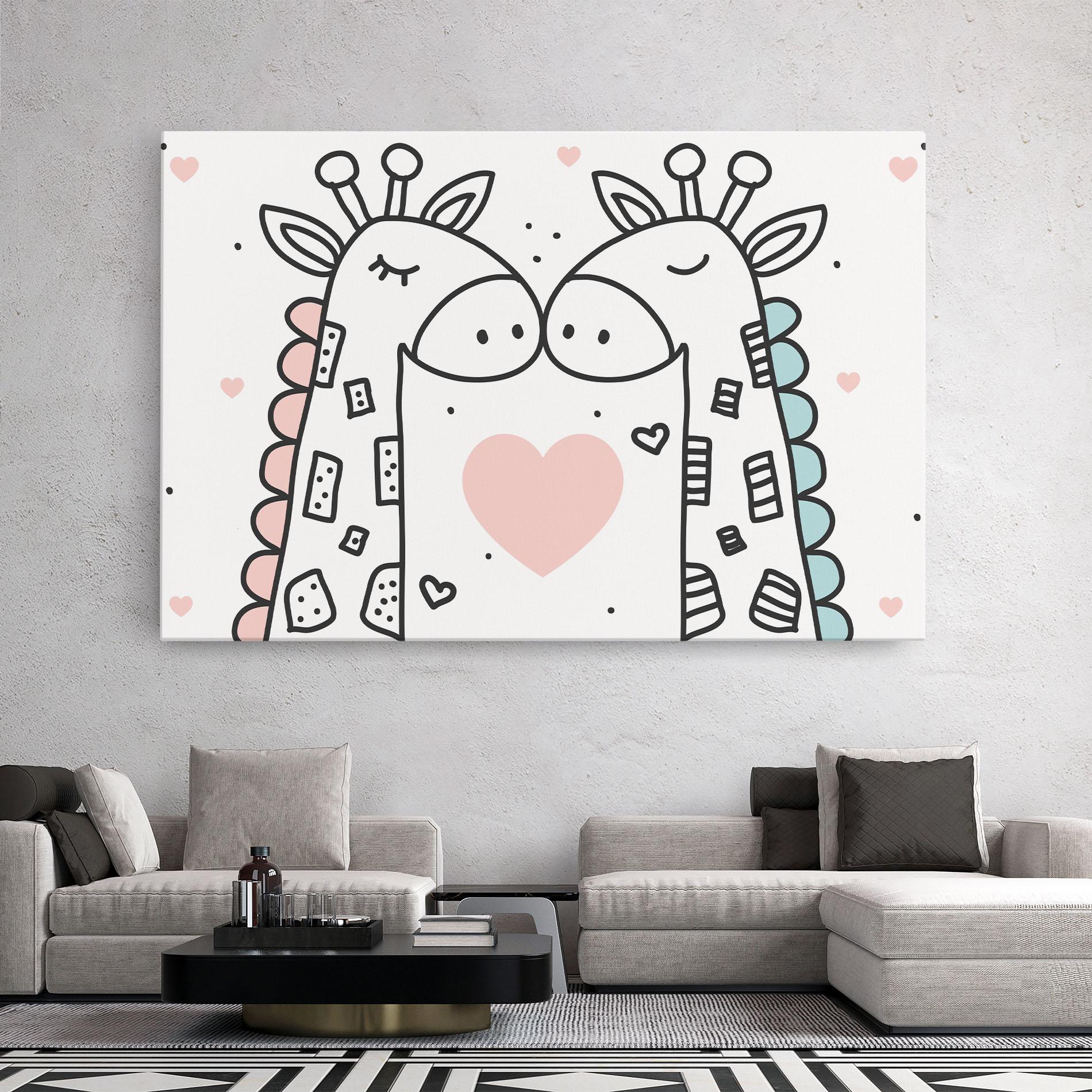 Leinwandbild Giraffe Couple mockup 2