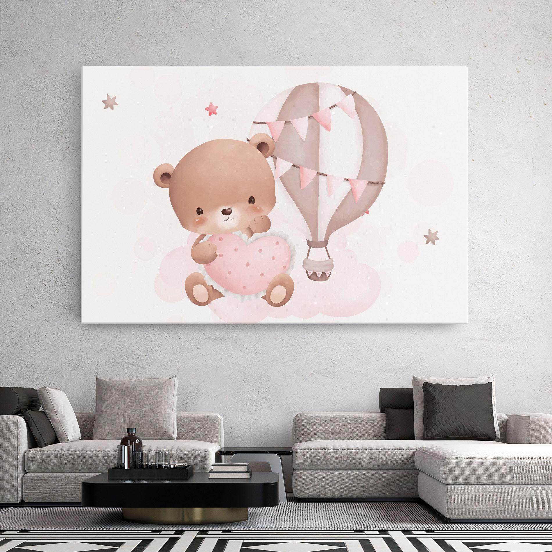Leinwandbild Pink Heart Bear mockup 2